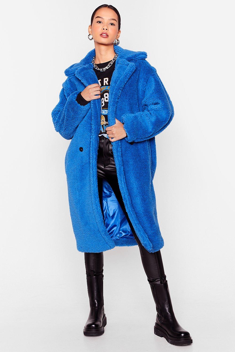 Don T Lose Touch Faux Fur Longline Coat Nasty Gal