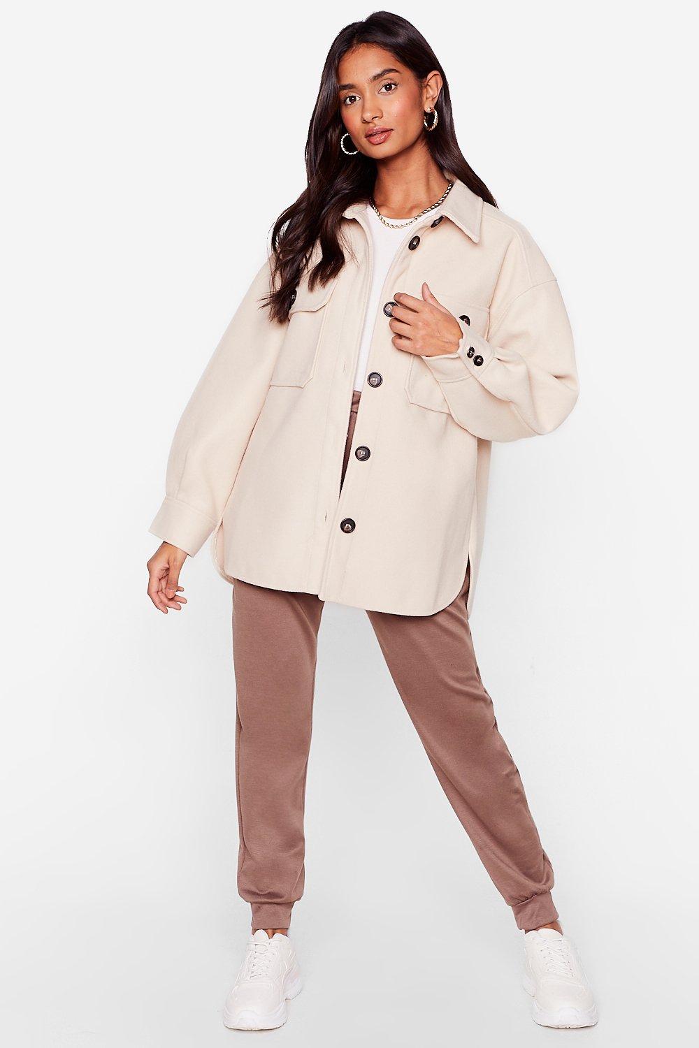 Oh Pocket About It Faux Wool Shirt Jacket Nasty Gal