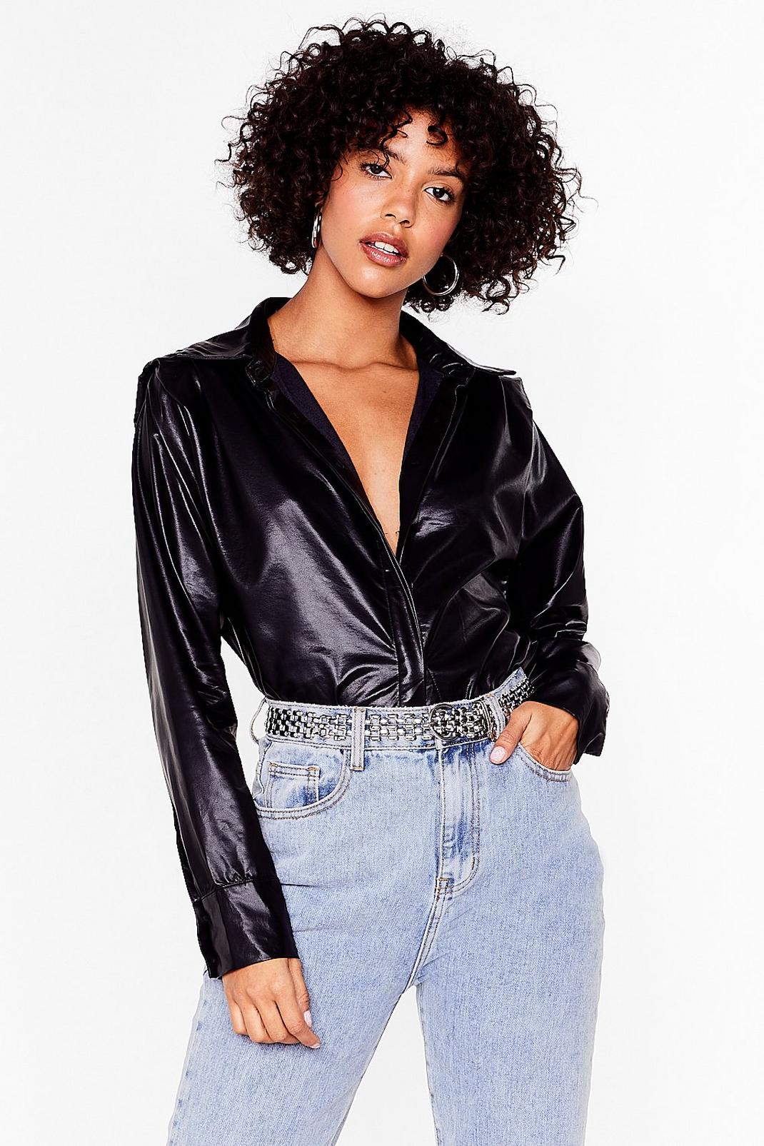 Where Faux Leather You Are Relaxed Shirt image number 1