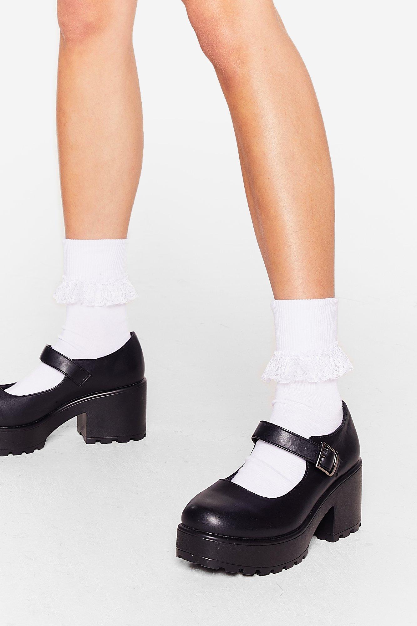 Chunky Faux Leather Mary Jane Shoes Nasty Gal