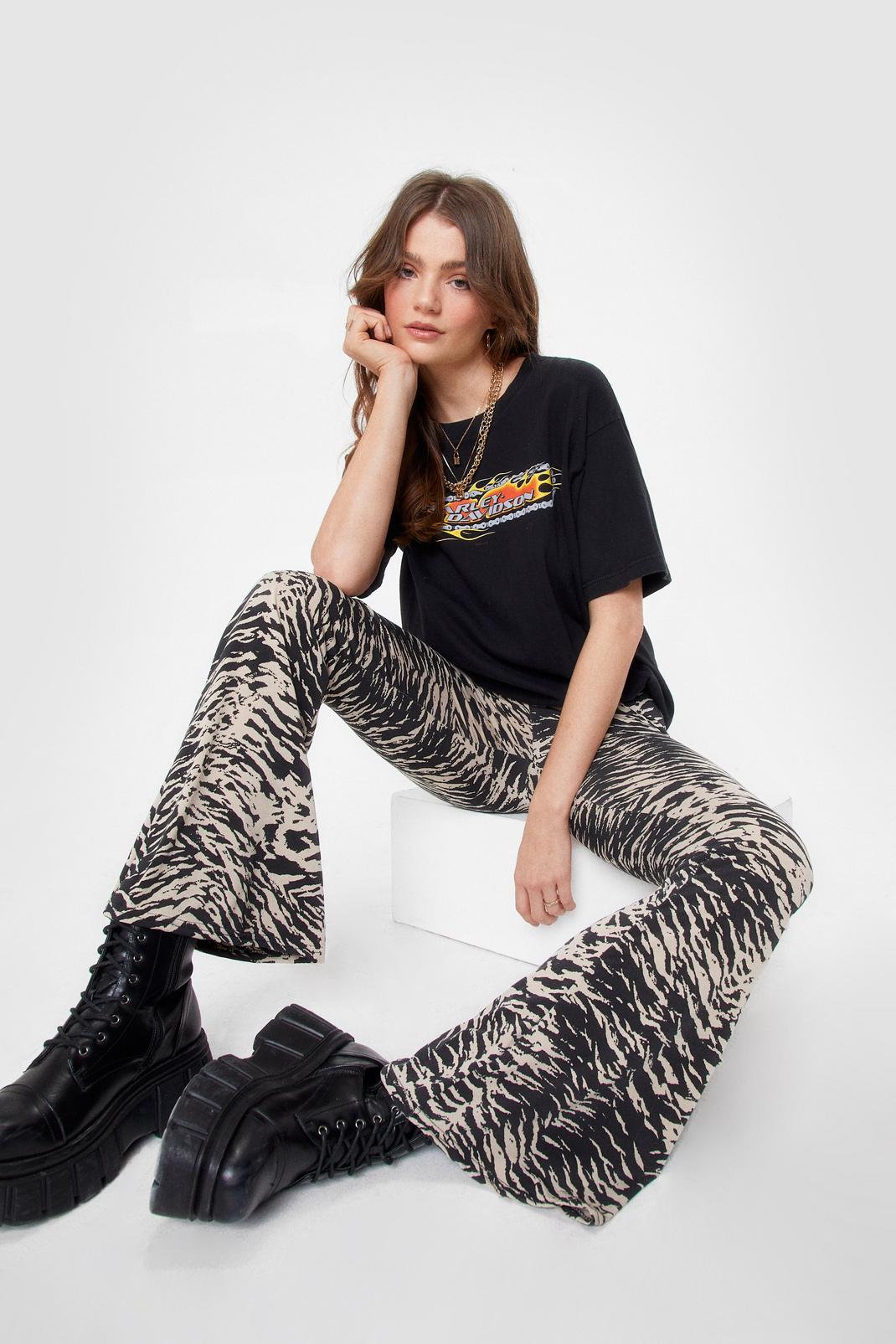 Sand Herd You've Been Looking for Me Zebra Flare Pants image number 1