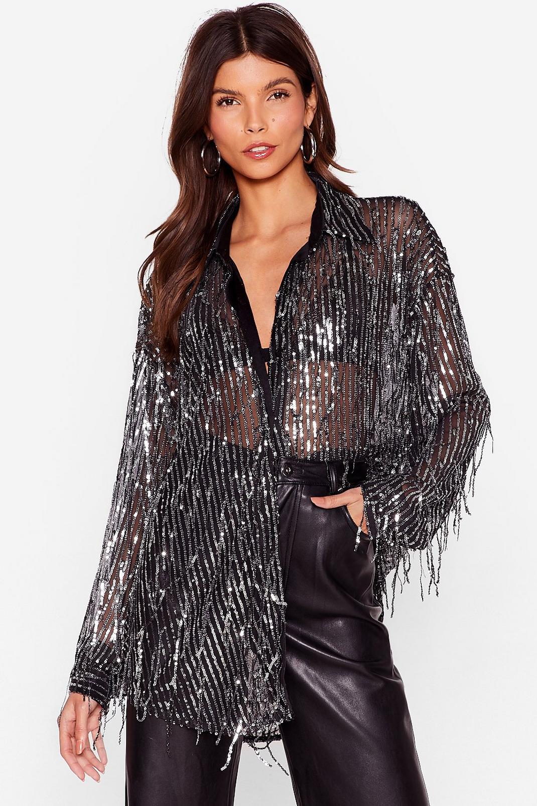 All That Glitters Sequin Tassle Shirt image number 1