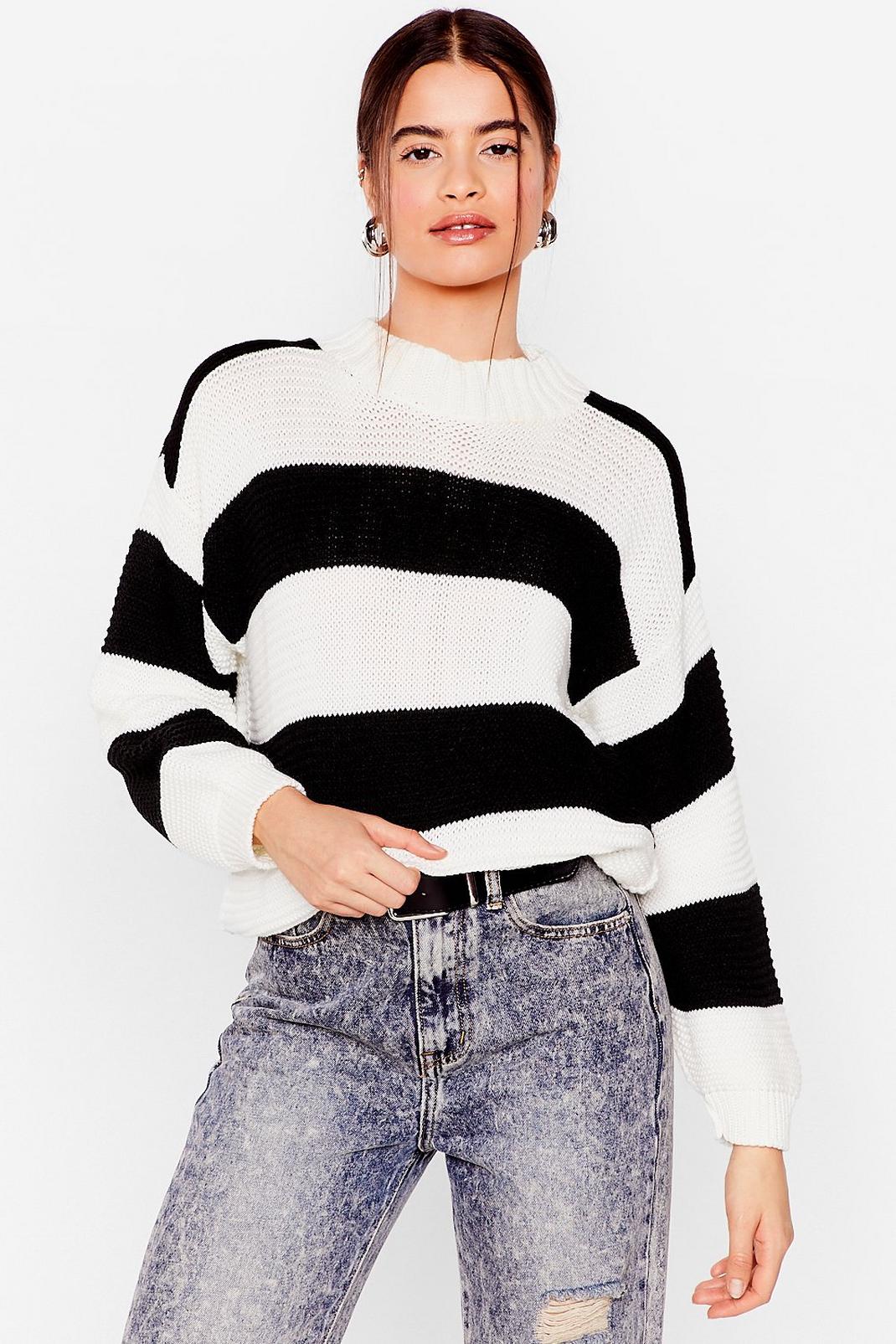 Knit's Not the Time Stripe Relaxed Jumper image number 1