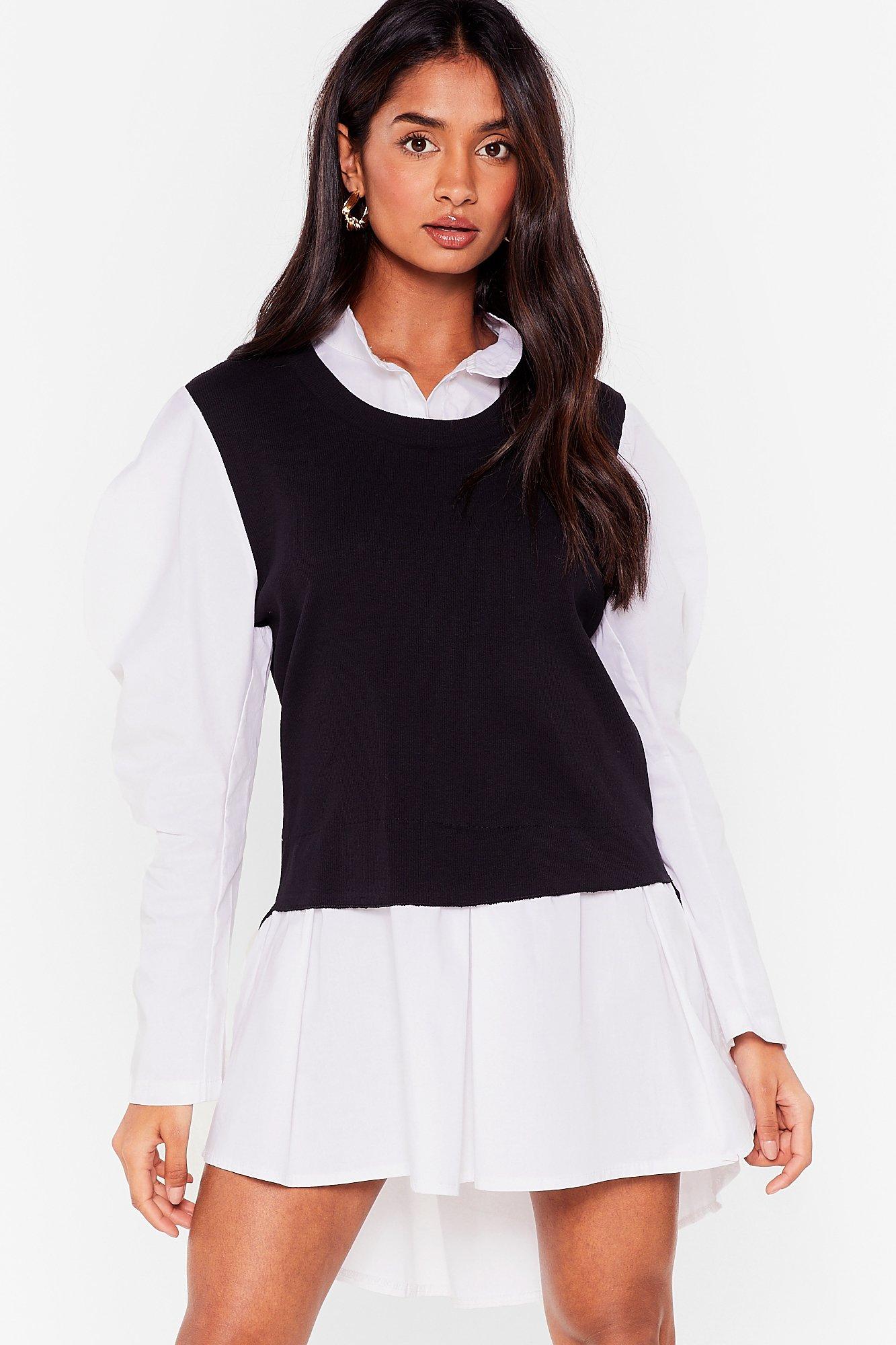 Layer All Your Love Puff Sleeve Shirt Dress