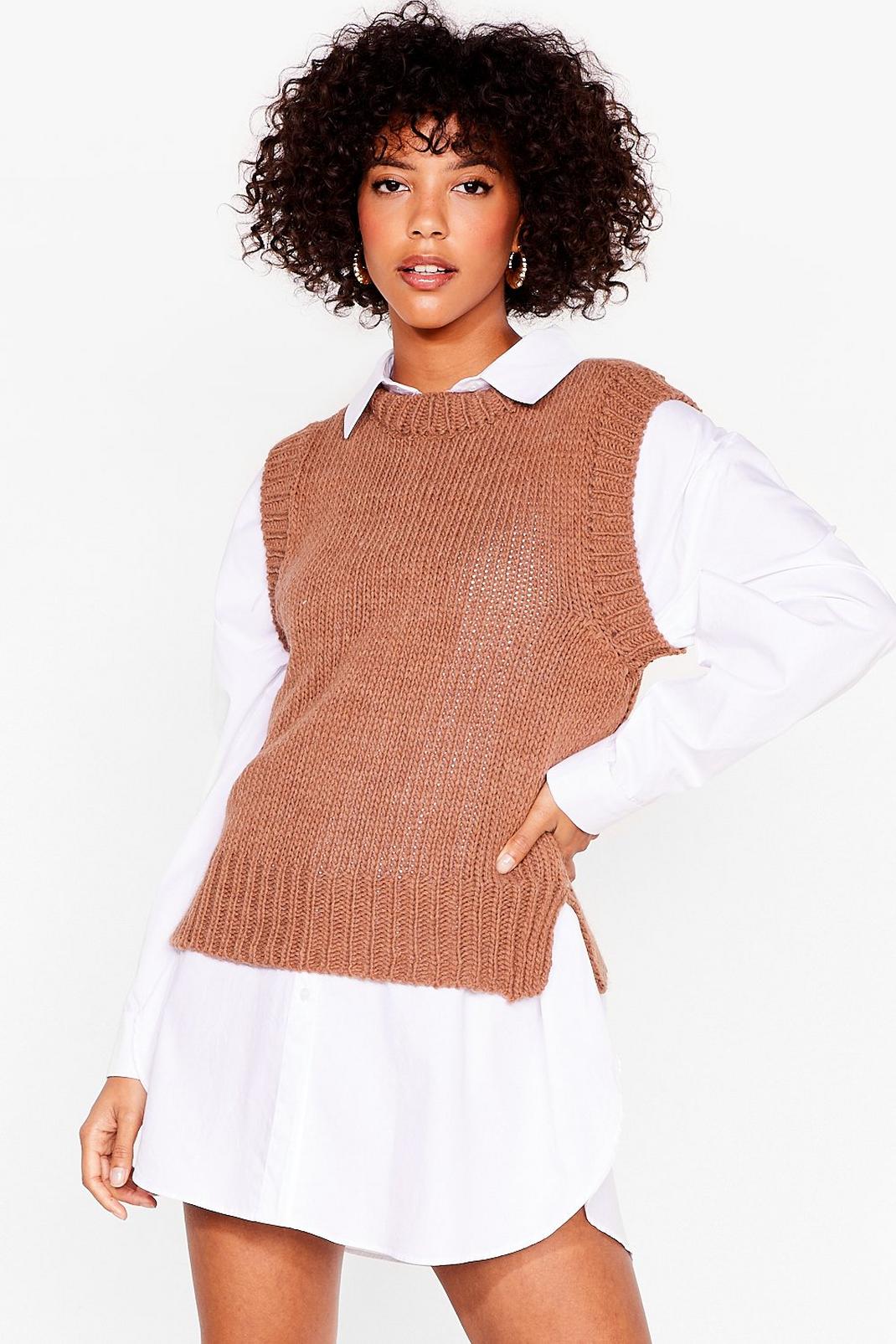 Camel Layer Up Knitted Tank Top image number 1