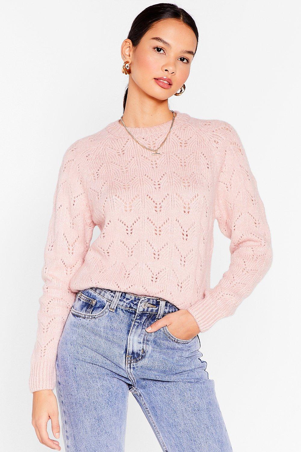 Make Your Pointelle Relaxed Knit Jumper
