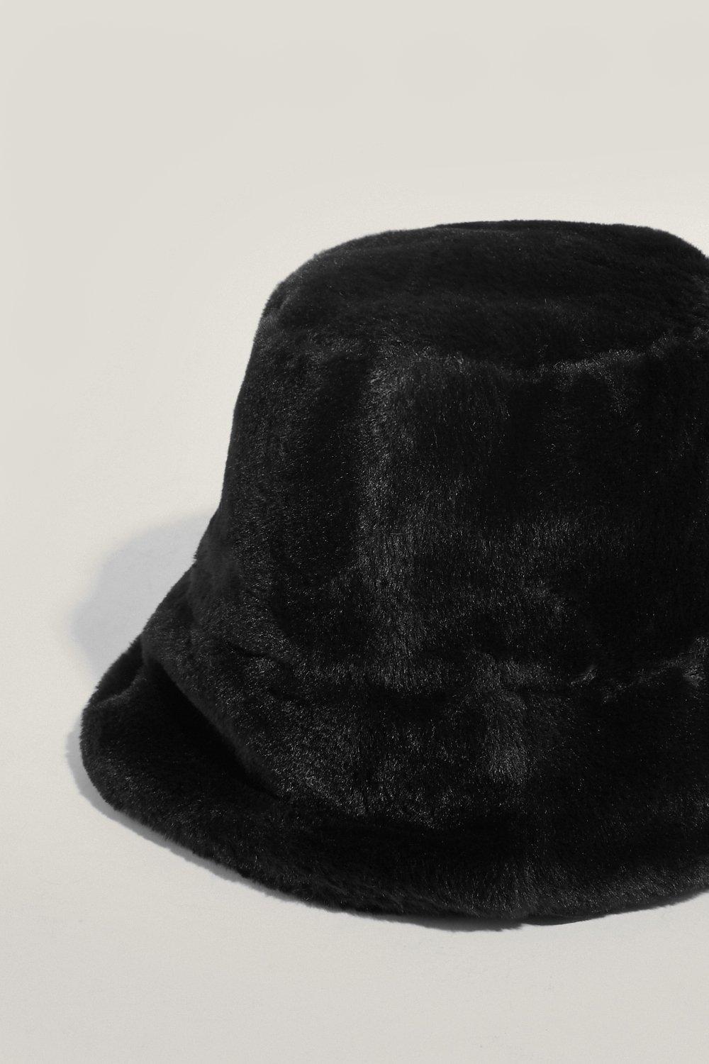 Faux Fur Short Brim Bucket Hat