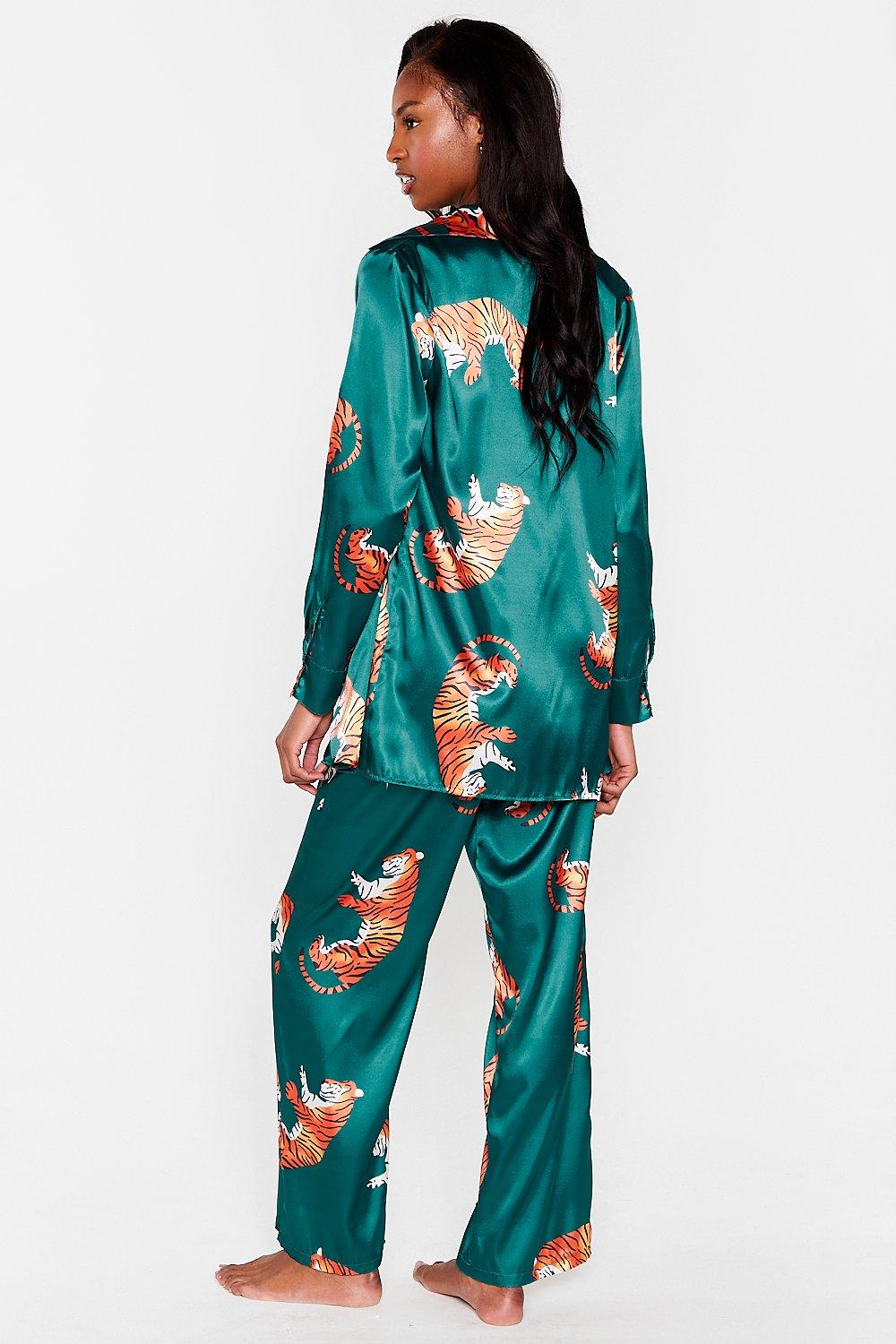 Drive Me Wild Tiger 3 Pc Pants Pajama Set