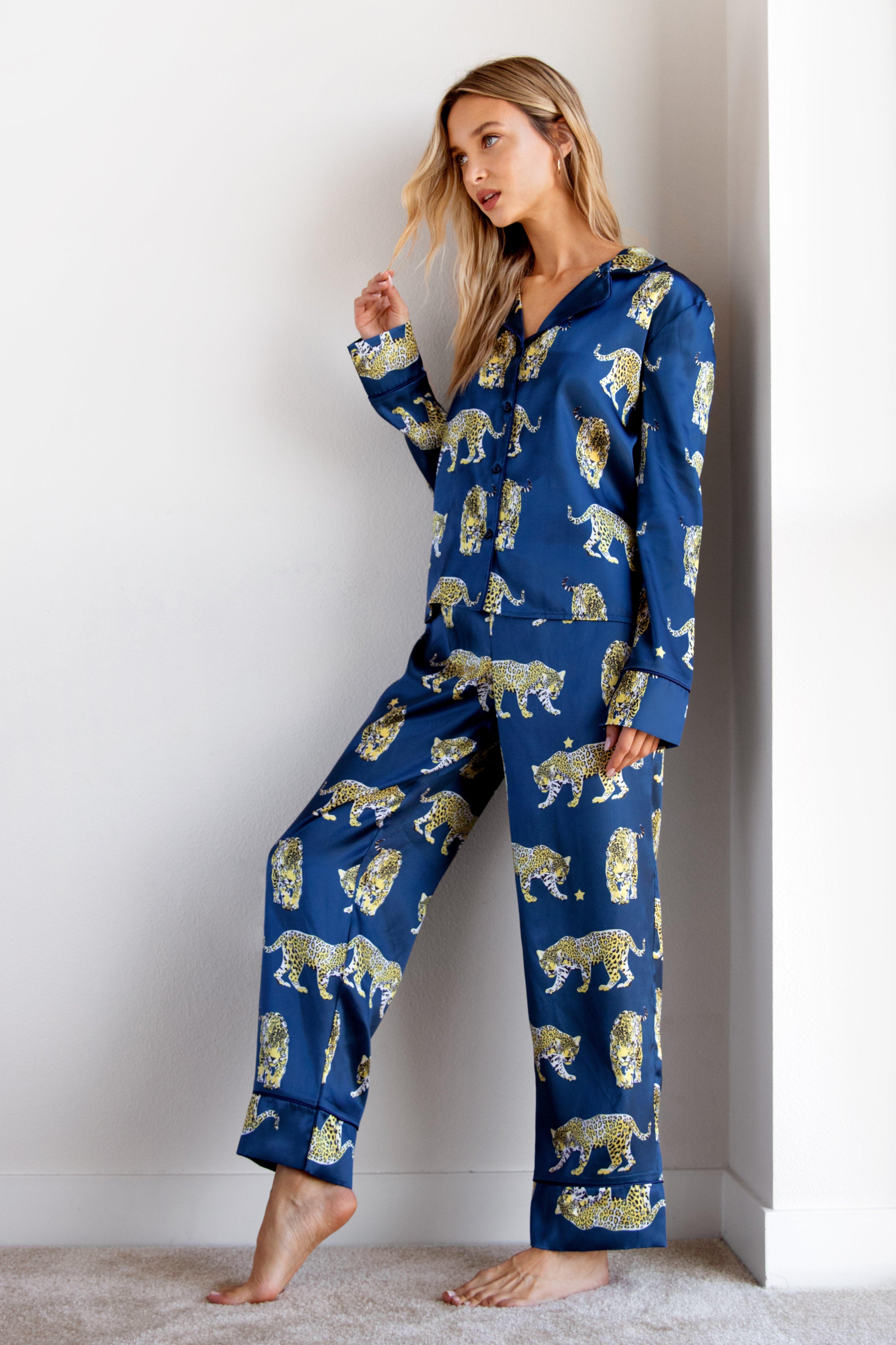 Cheetahs Always Prosper Satin Shirt and Pyjama Set Nasty Gal