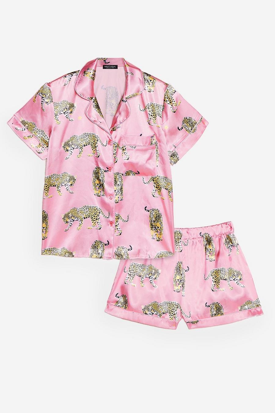 Cheetahs Always Prosper Satin Shorts Pajama Set