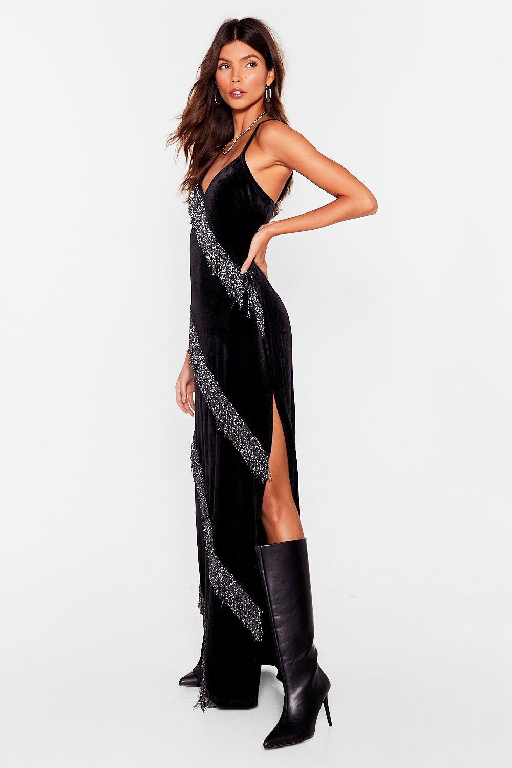 Velvet best sale fringe dress