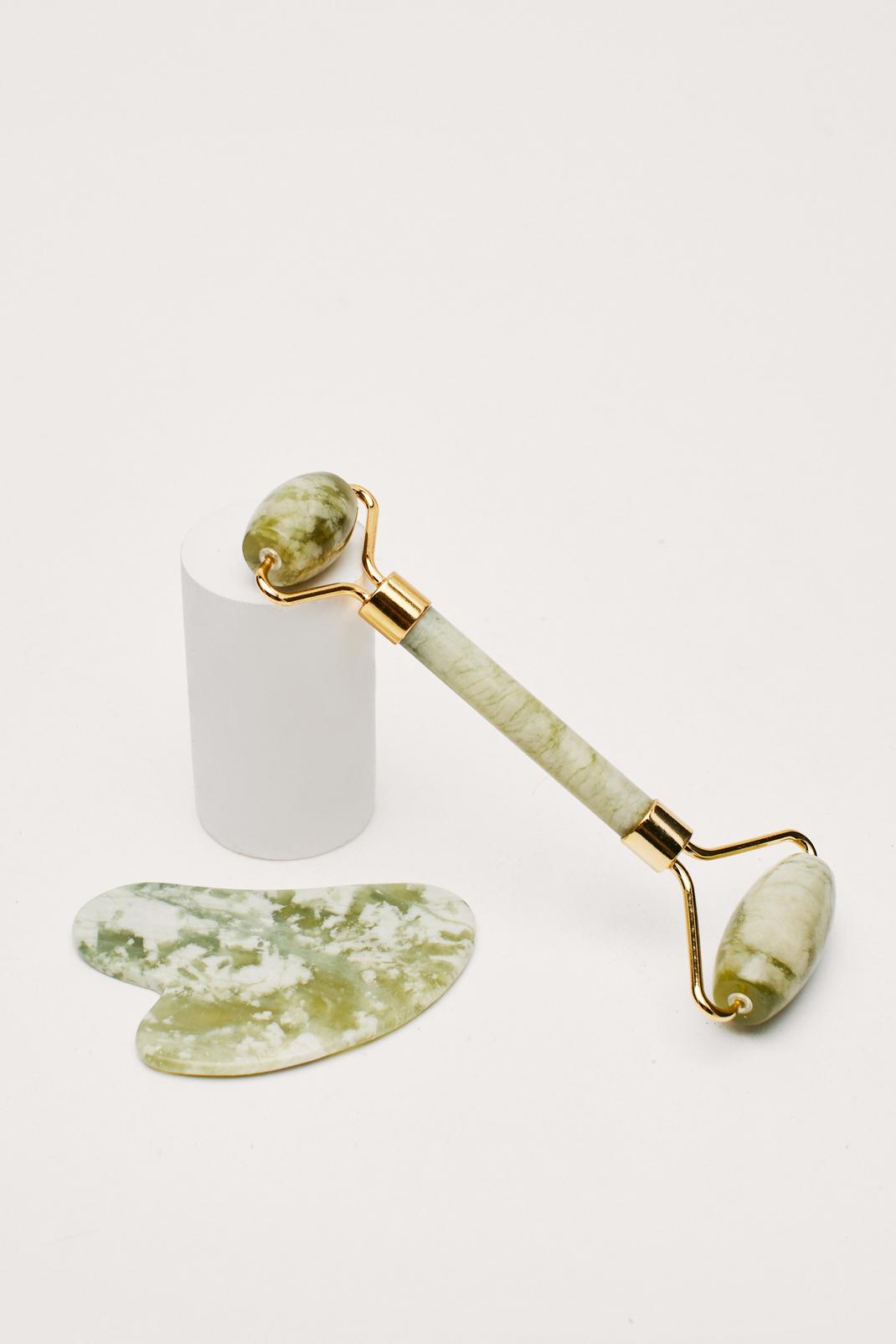 Green Perfect Duo Jade Roller and Gua Sha Set image number 1