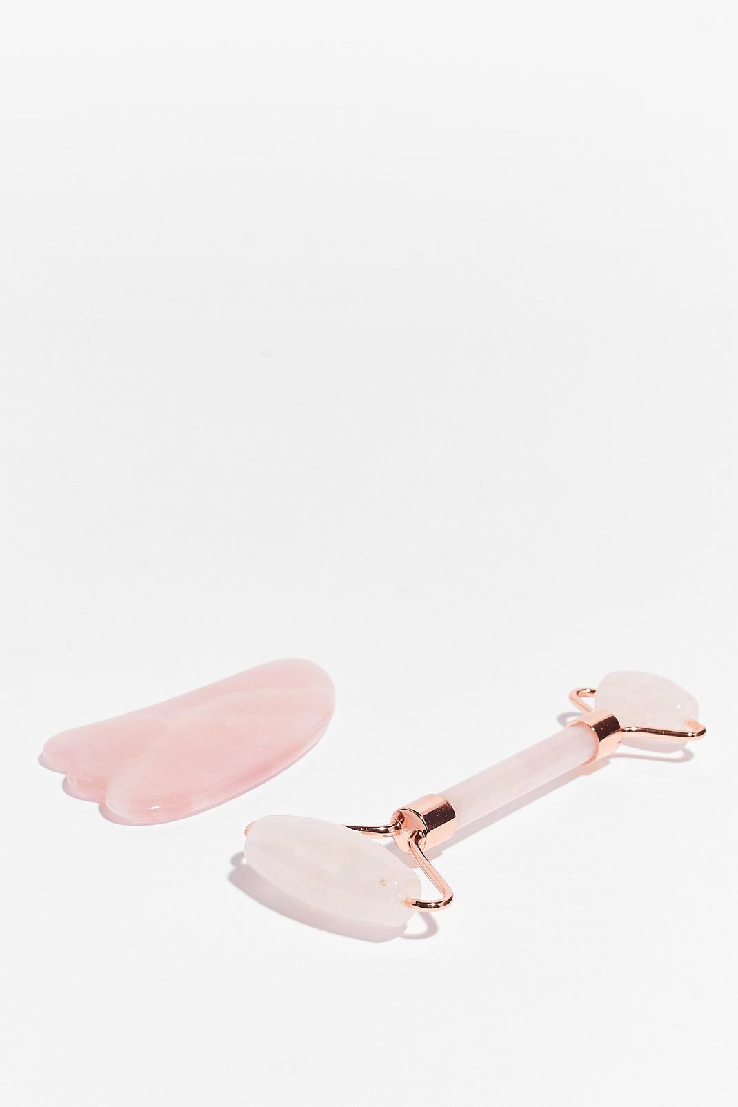 Pink Perfect Duo Rose Quartz Roller and Gua Sha Set image number 1