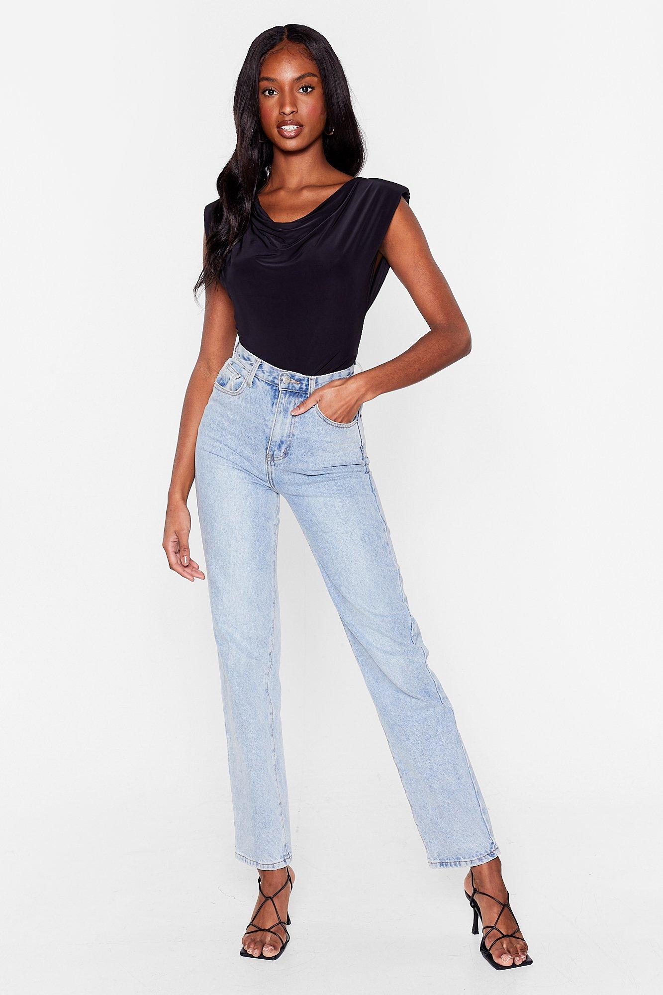 Nasty gal padded shoulder top hotsell