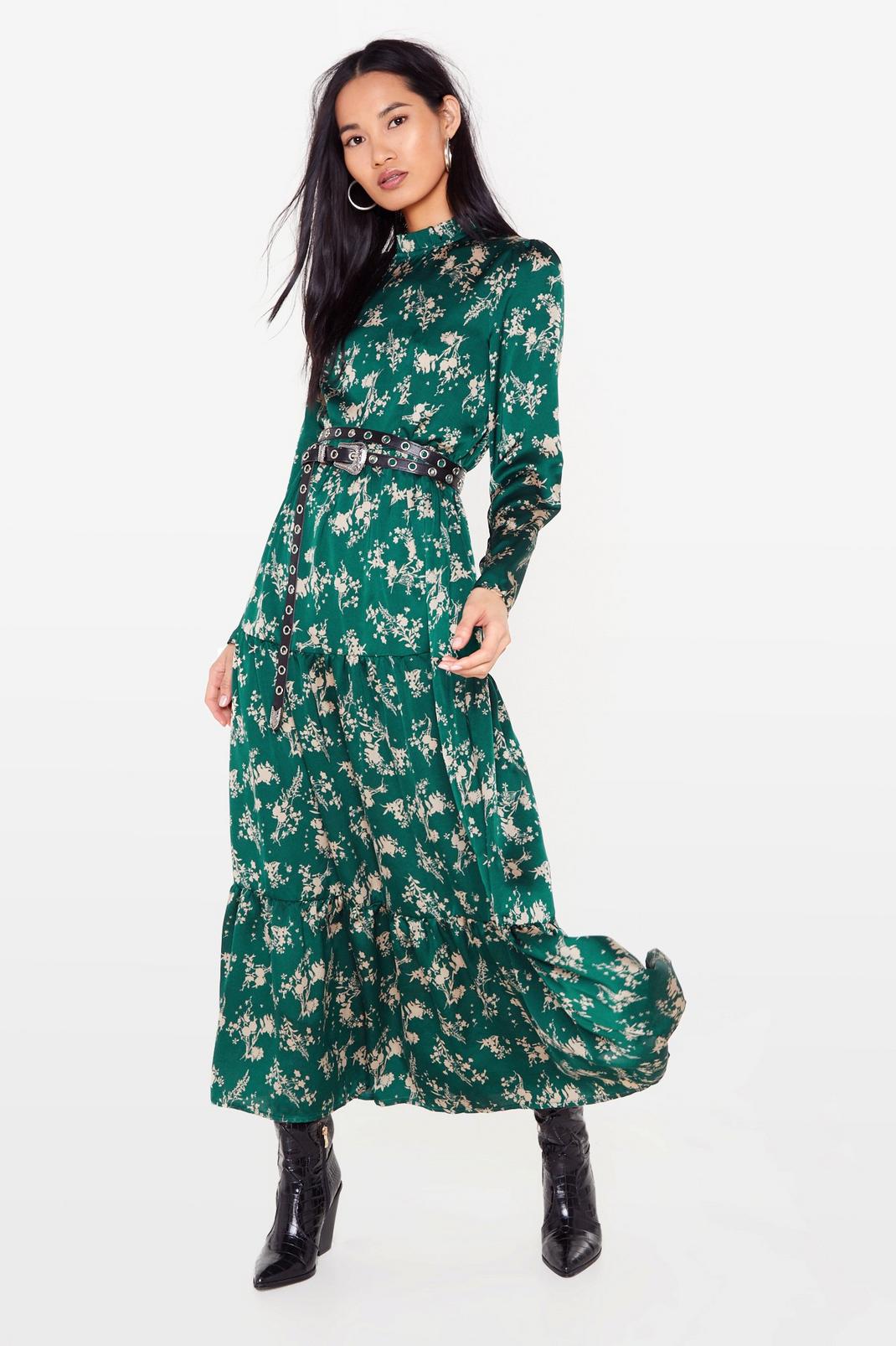 Dark green Nothing Bud a Goodtime Floral Maxi Dress image number 1