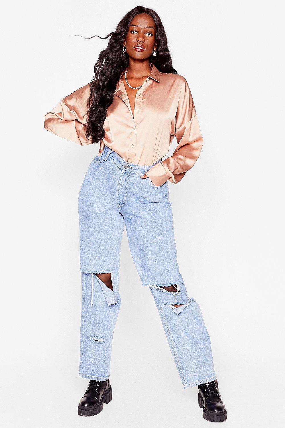 plus size denim button up shirt