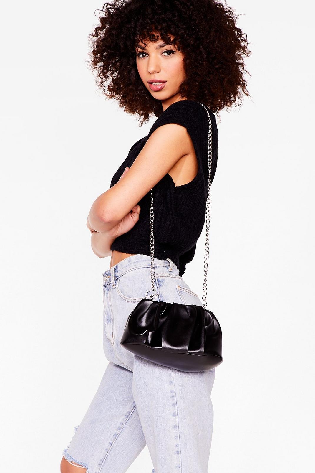 Black WANT Faux Leather Snap Crossbody Bag image number 1