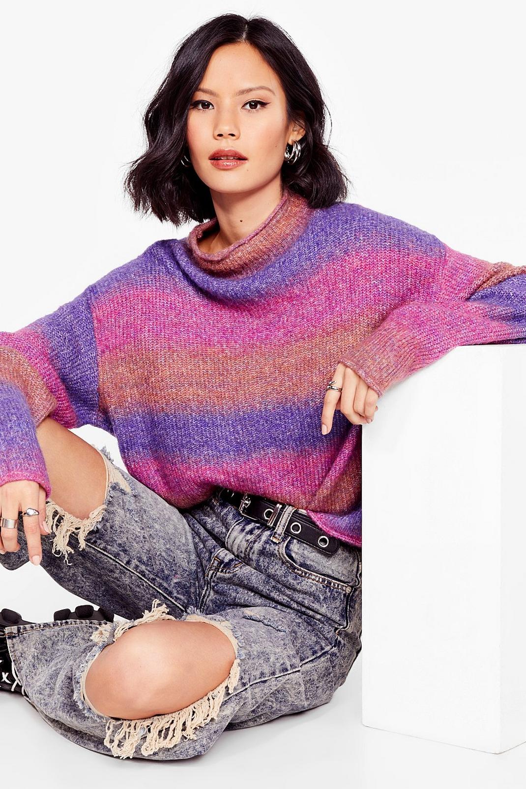 Some Stripe of Love Knit High Neck Sweater image number 1
