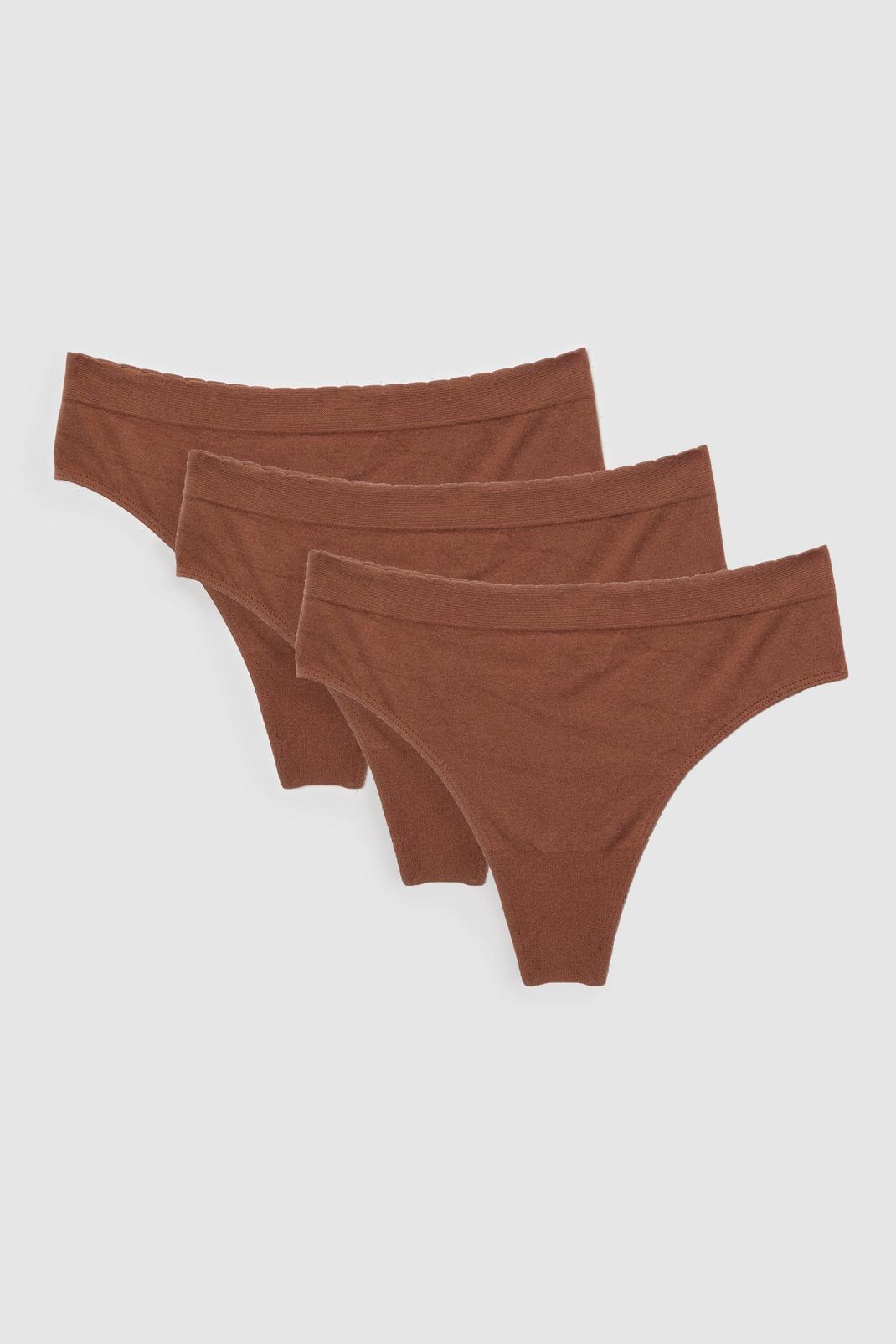 Chestnut A Lil Seamless Conversation 3-Pc Thong Set image number 1