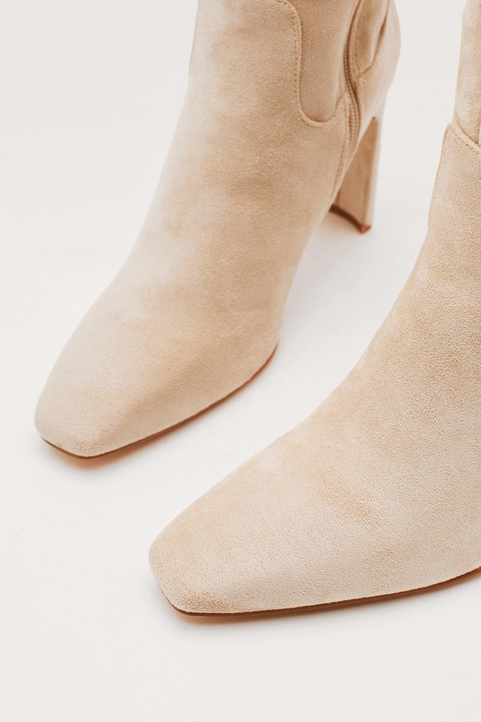 rangle Skulle Stor eg Faux Suede Heeled Calf Boots | Nasty Gal
