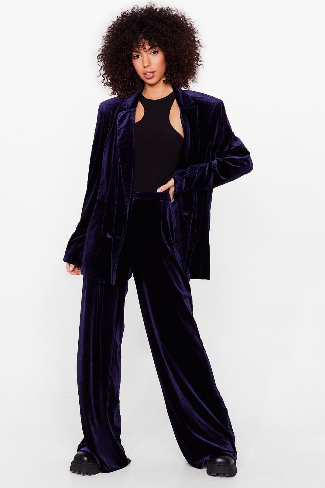 Can You Feel It Petite Velvet Wide-Leg Pants image number 1