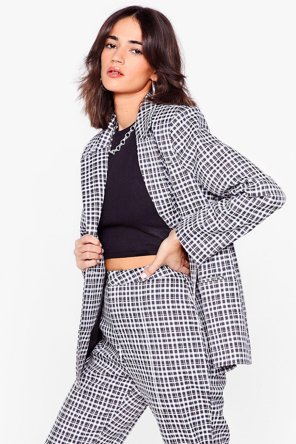 Petite 2025 check blazer