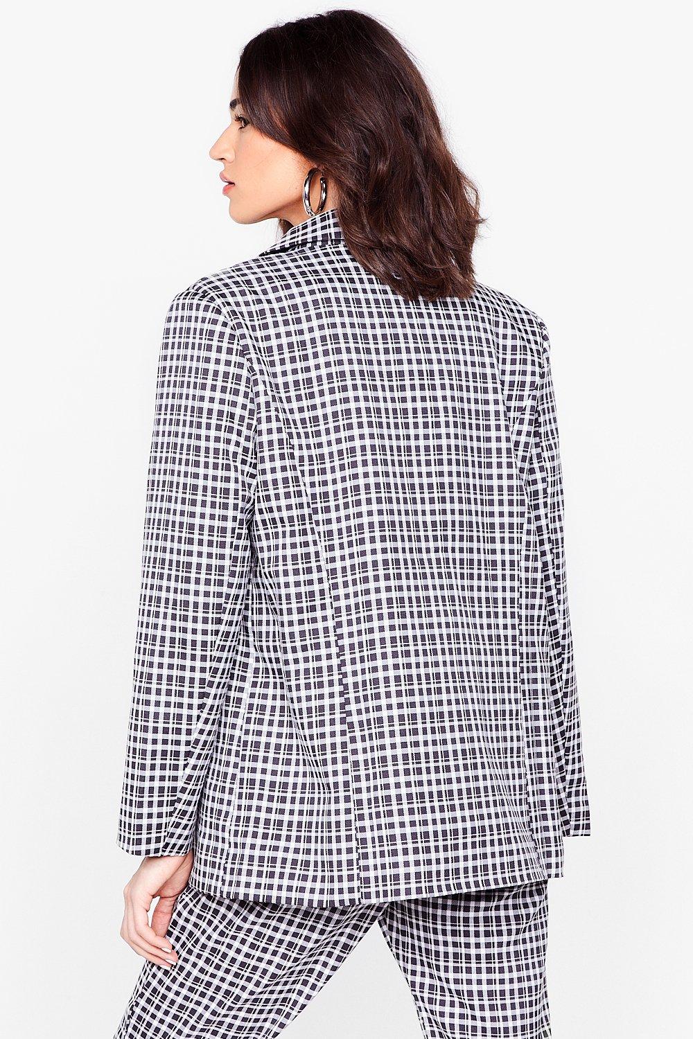 Petite on sale check blazer