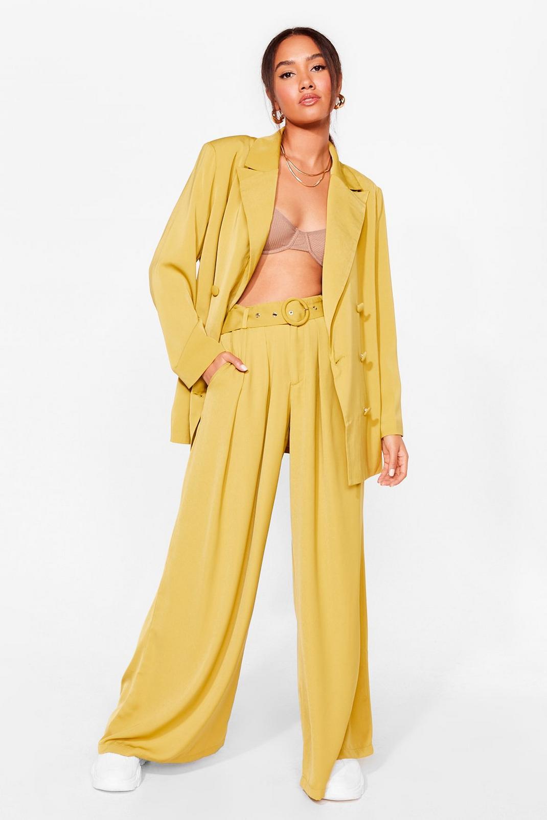 Business As Usual Petite Wide-Leg Belted Trousers image number 1