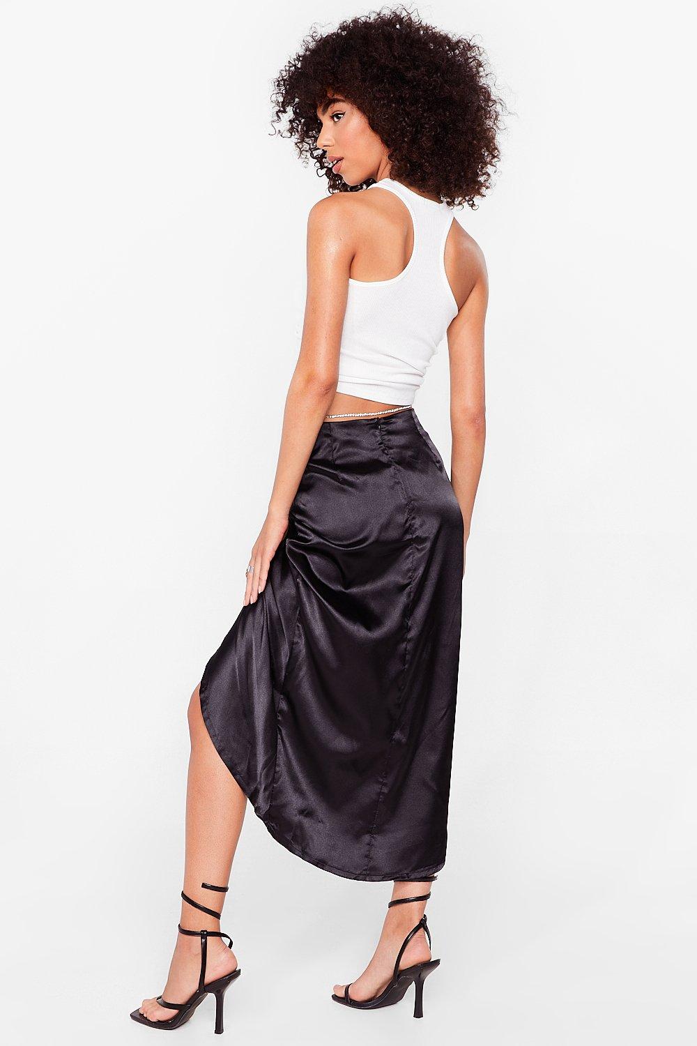 Nasty gal silk midi skirt deals