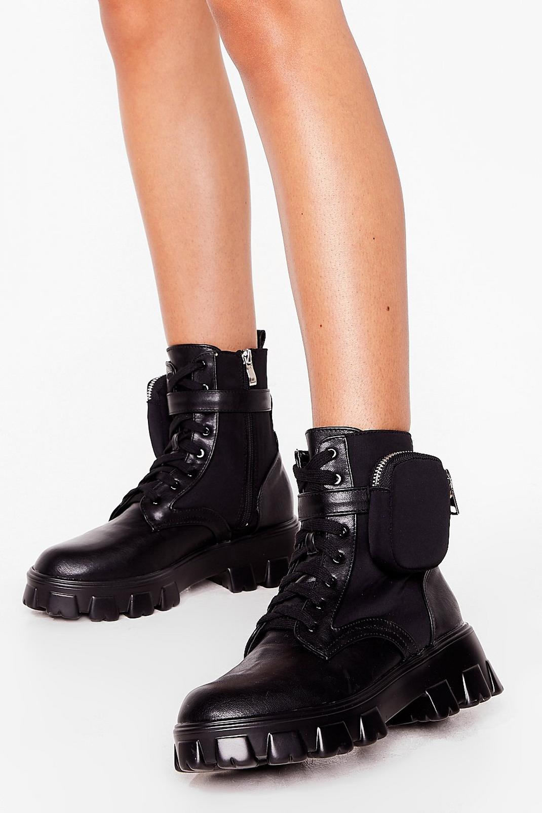 Hard to Pocket Faux Leather Cleated Boots image number 1