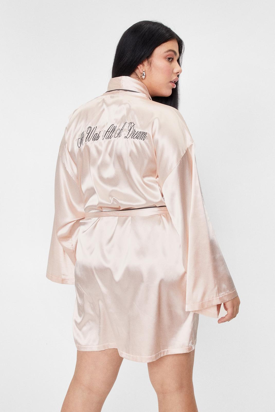 Champagne Plus Size It Was All a Dream Belted Dressing Gown image number 1