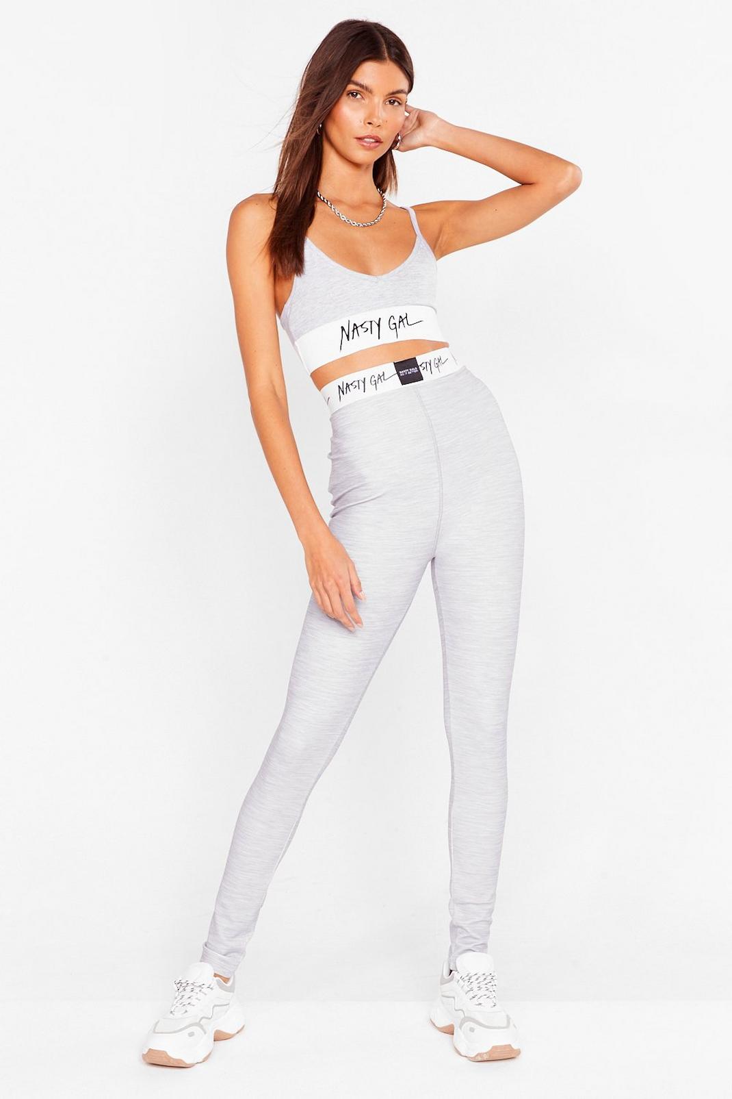 Grey marl Nothing But a Nasty Gal High-Waisted Leggings image number 1