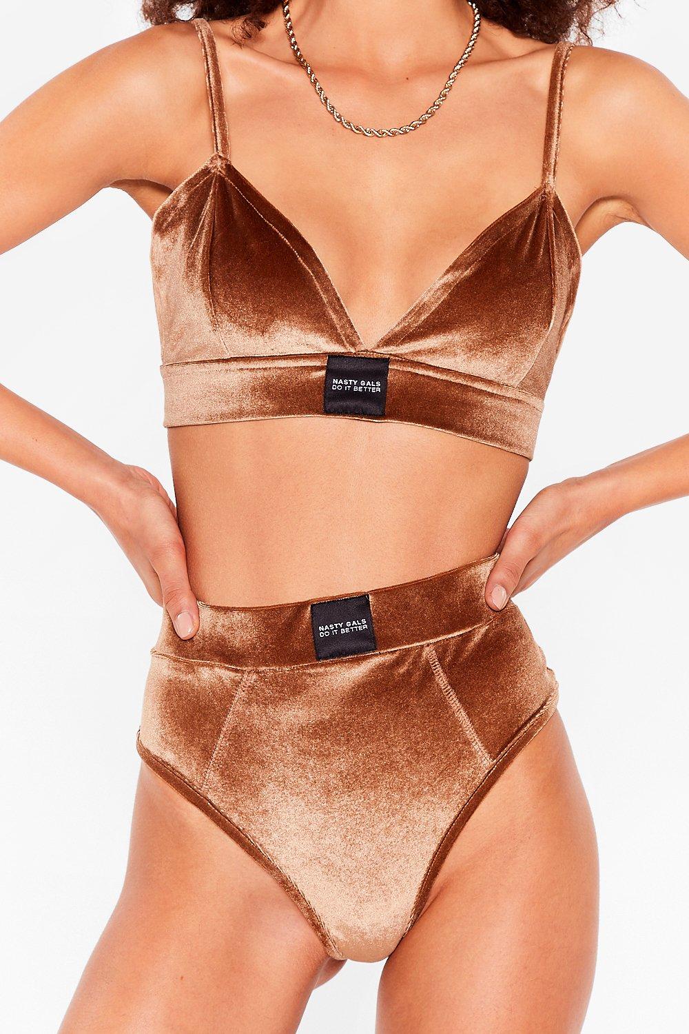 Nasty Gal Keep Your Word Velvet Lingerie Set