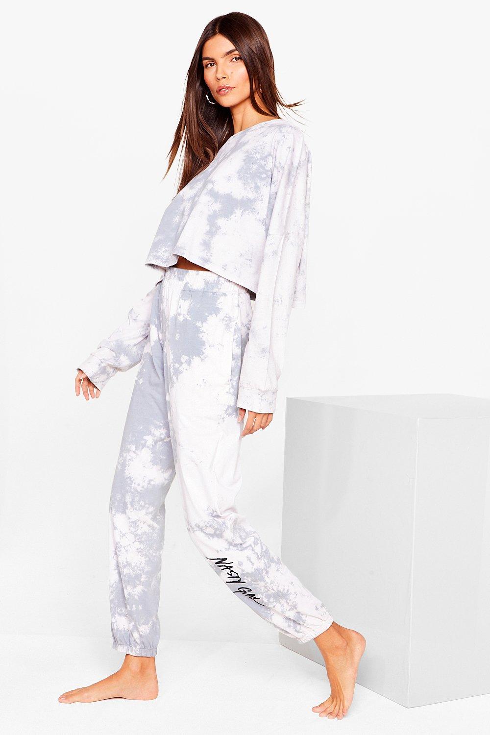 Nasty Gal Word on the Street Tie Dye Jogger Set Nasty Gal