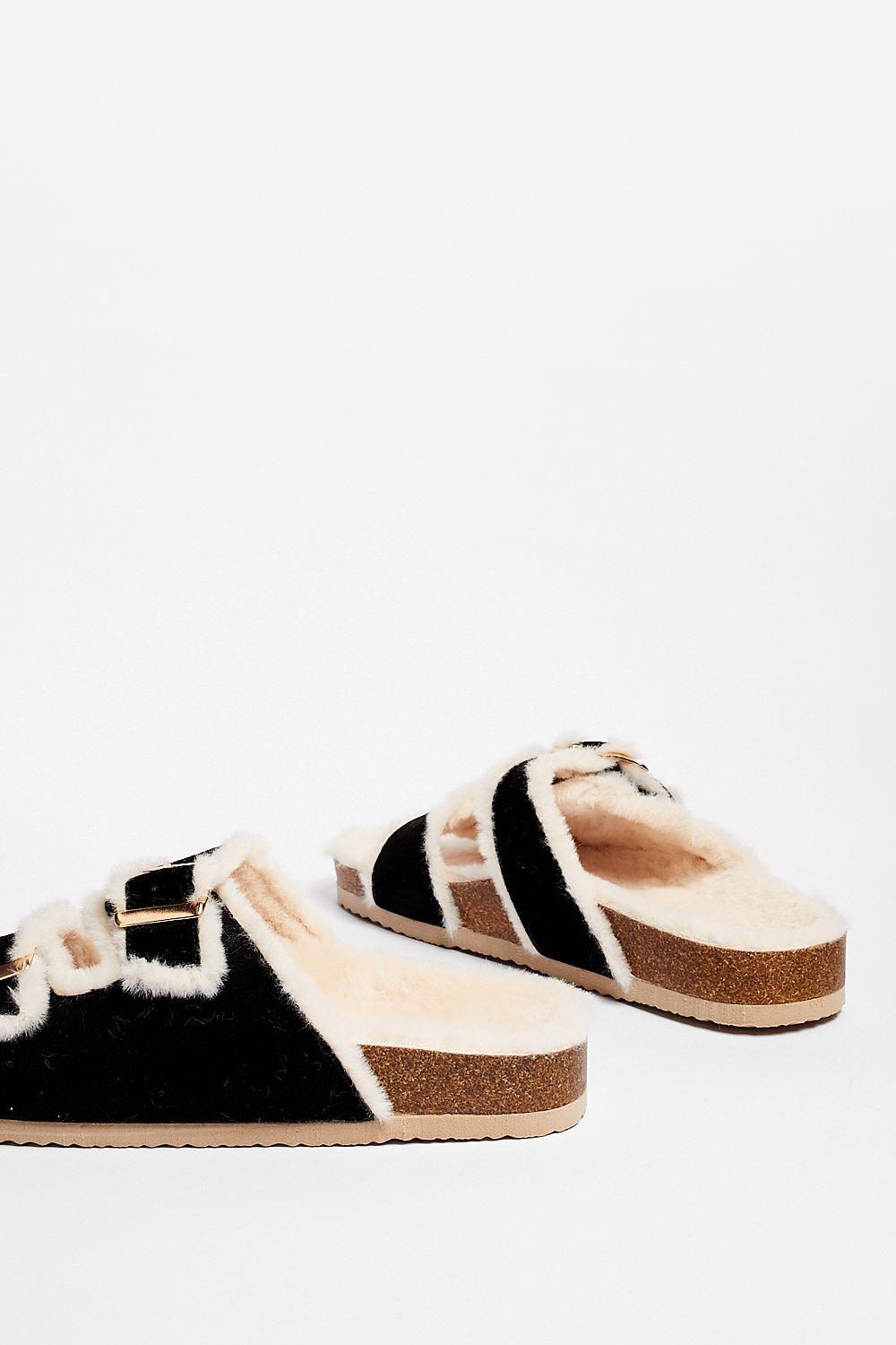 Faux fur lined online sandals