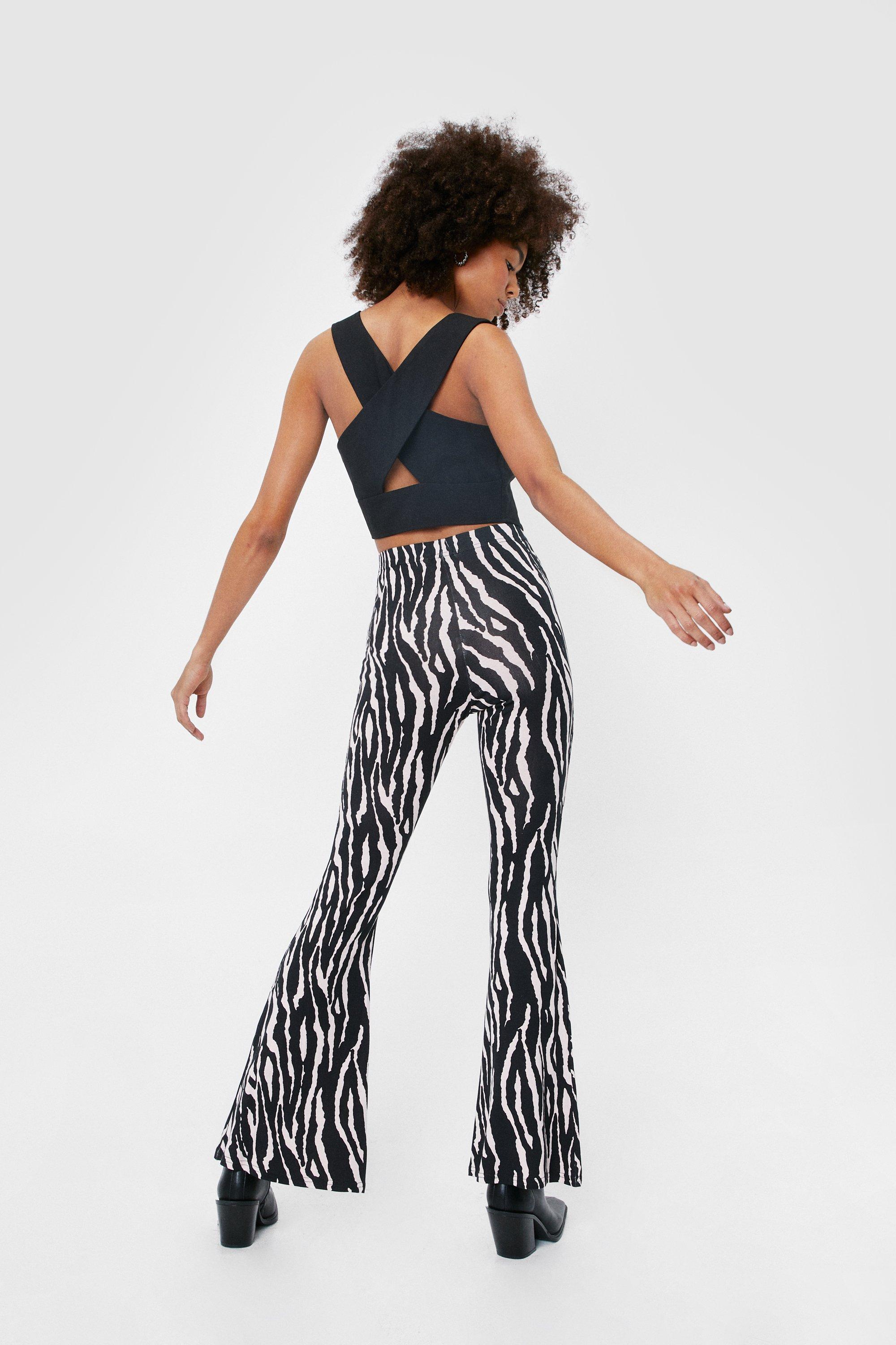 You Herd Me Zebra Flare Pants