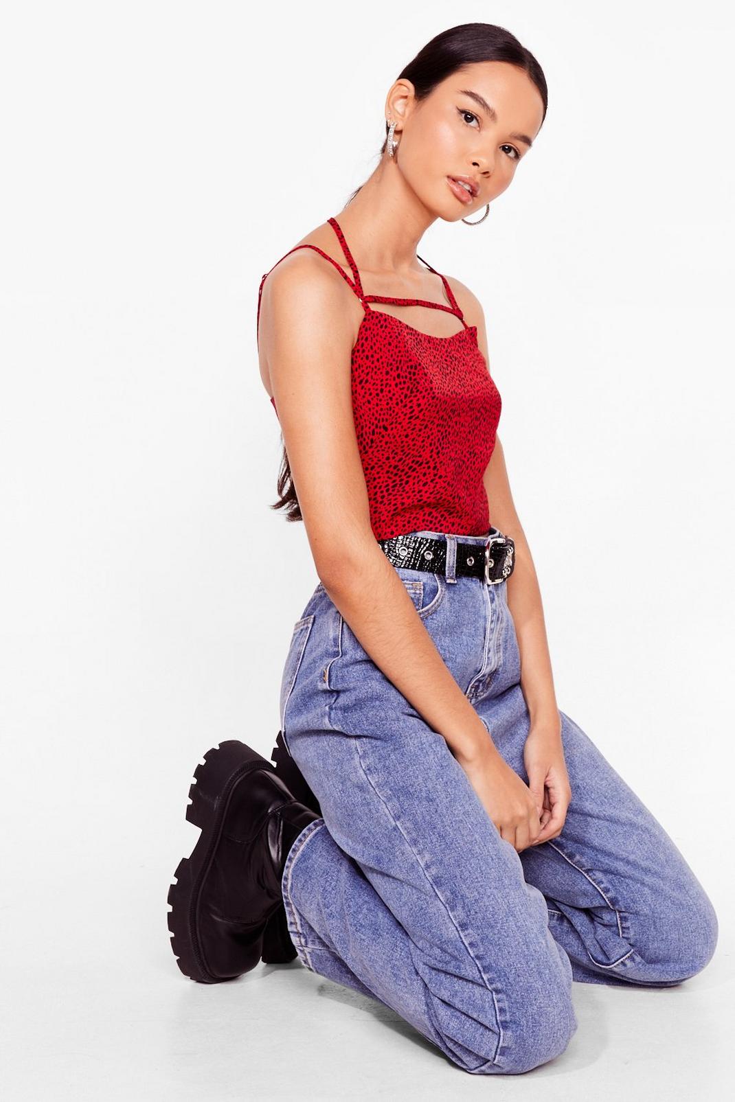 Red Hot Right Meow Leopard Crop Top image number 1