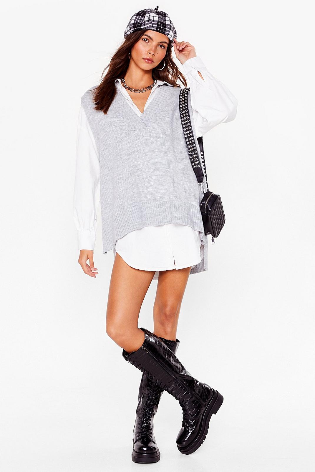 Pull oversize sans manches, Grey image number 1