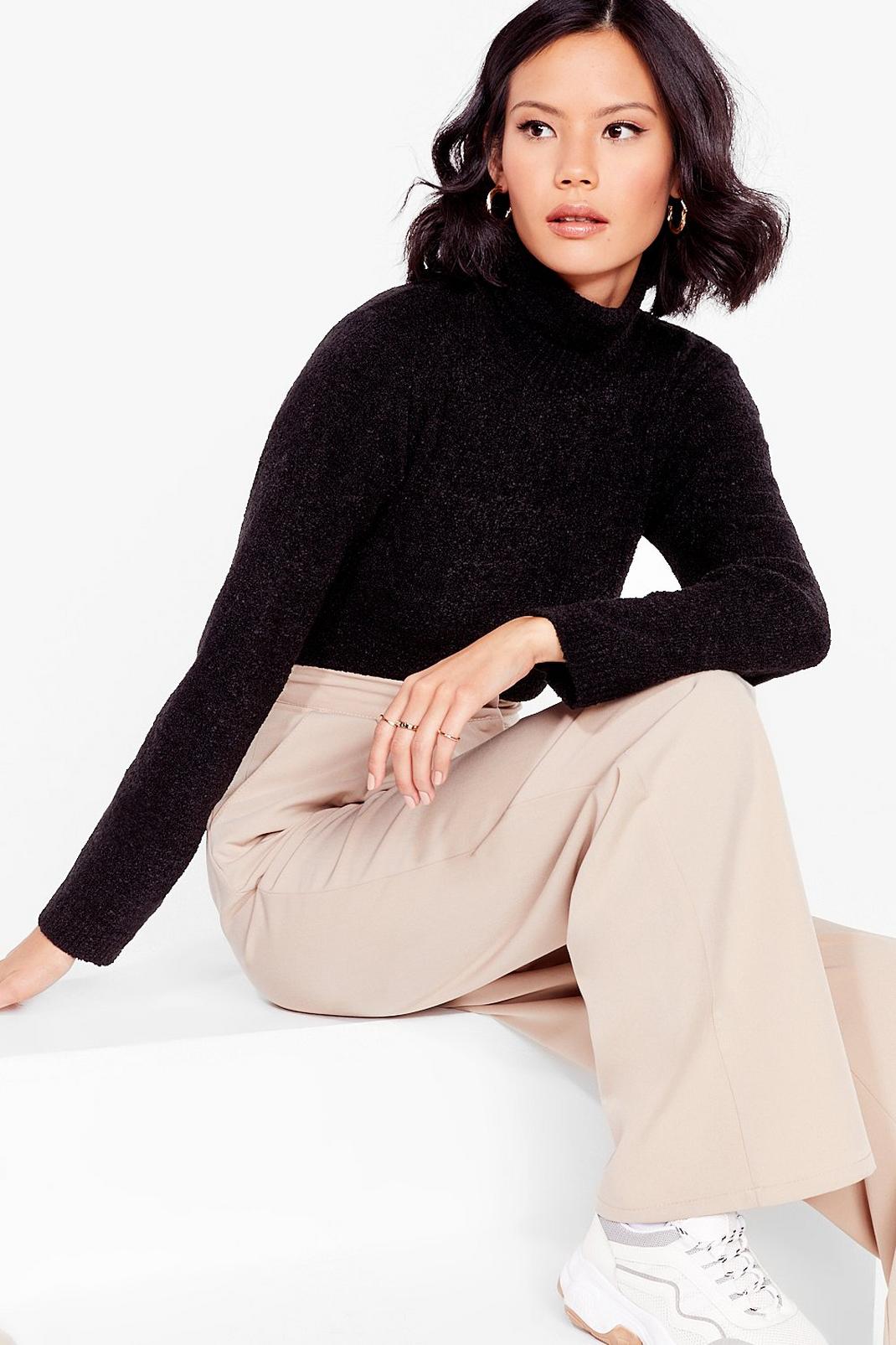 Roll With Knit Cropped Turtleneck Jumper image number 1