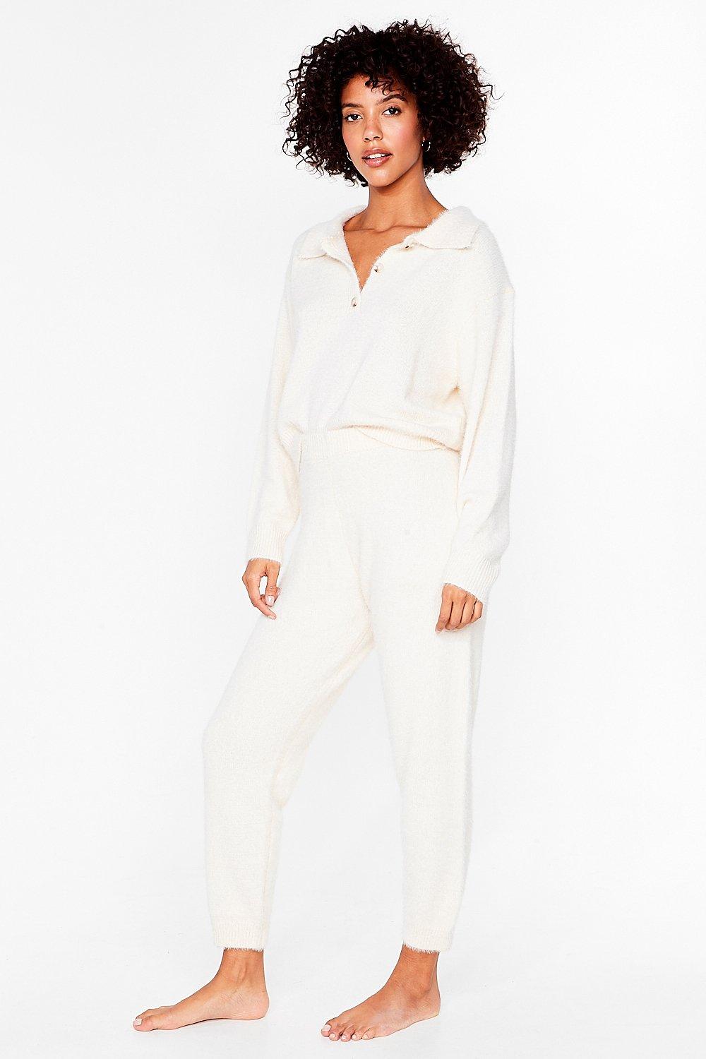 Fluffy Knit Joggers Loungewear Set Nasty Gal