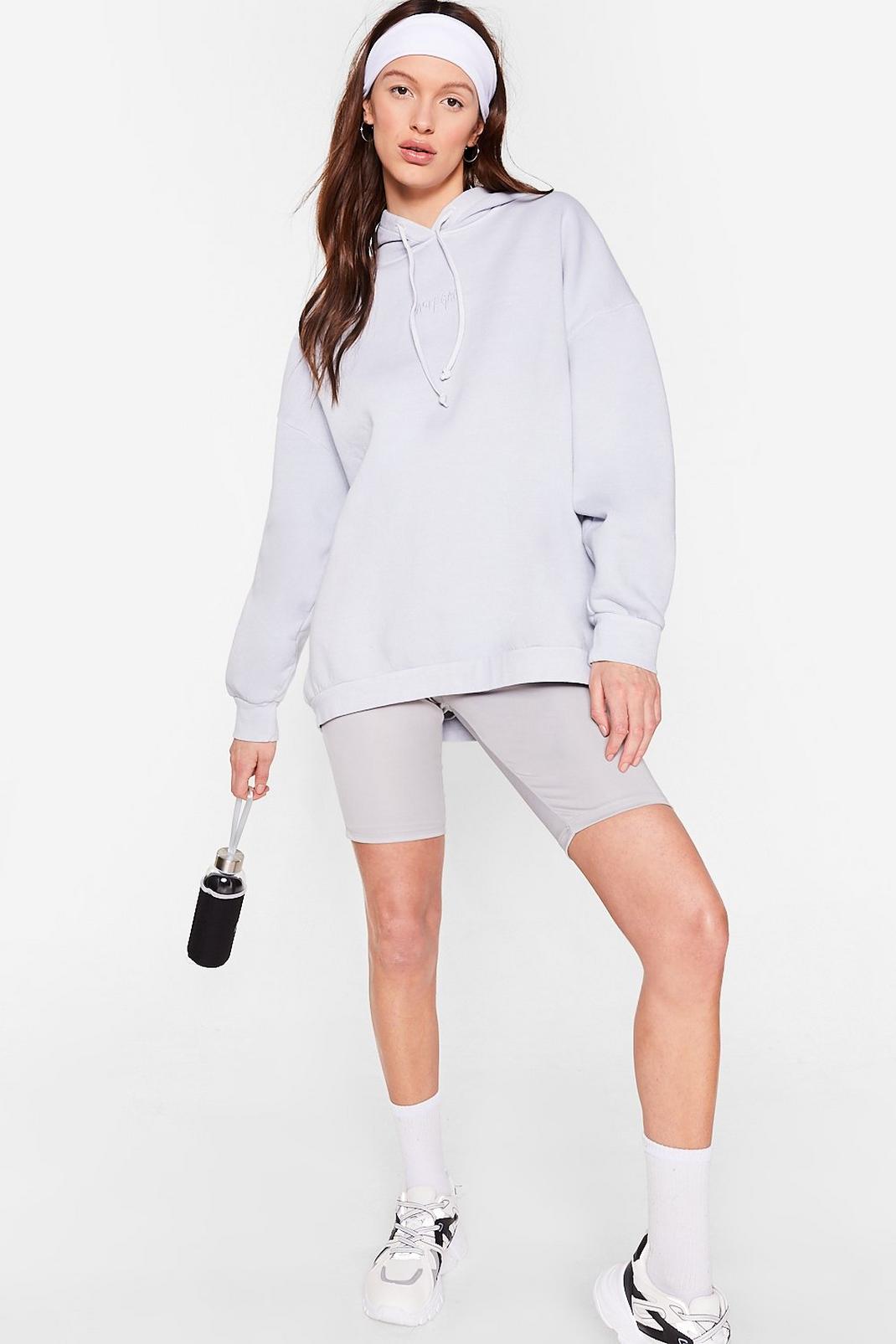 Pale blue Nasty Gal Graphic Oversized Hoodie image number 1
