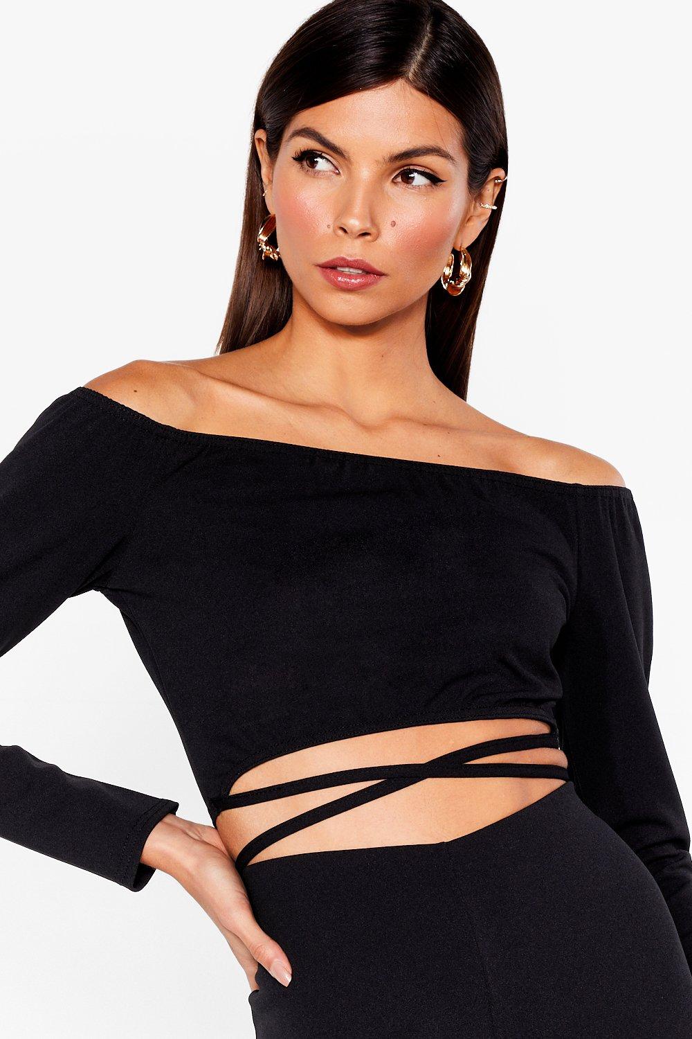 Ensemble crop top lani re pantalon large taille haute