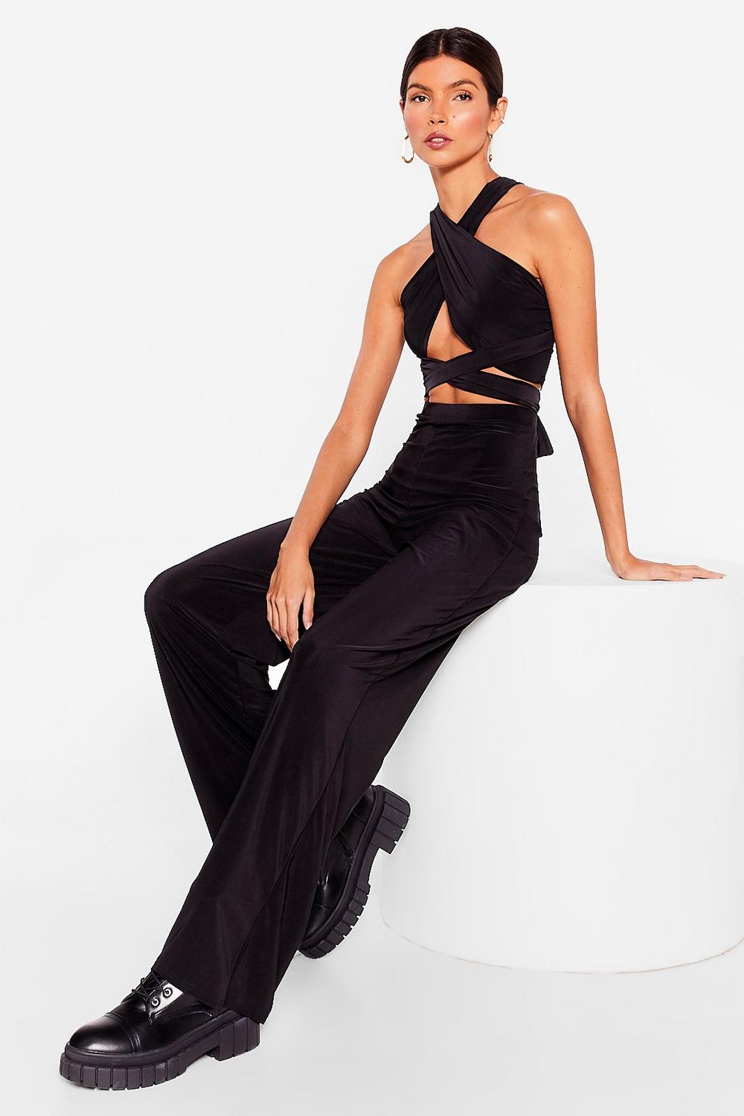 Get It Together Halter Top and Wide-Leg Trousers Set image number 1