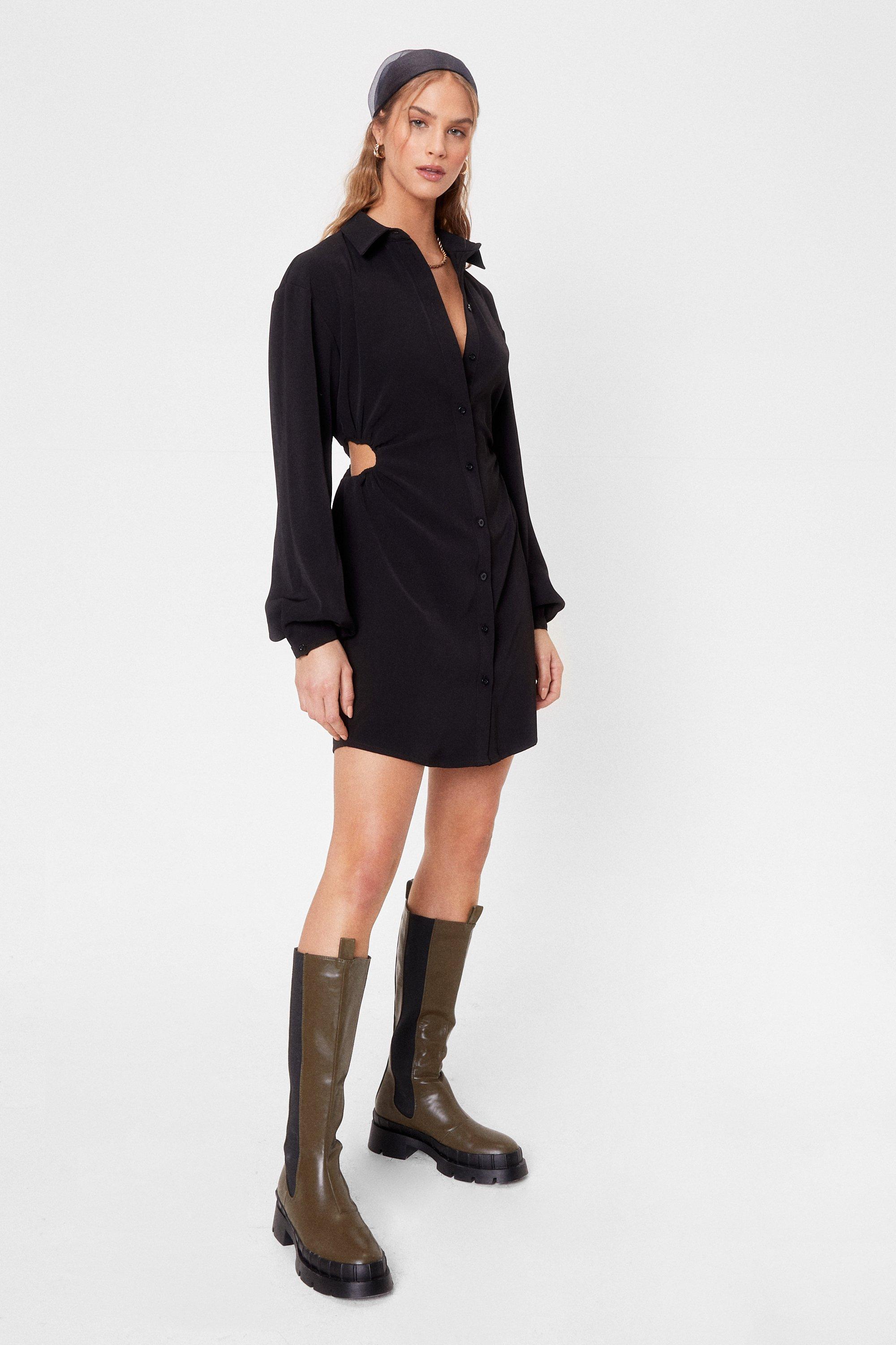 Cut out hot sale shirt dress