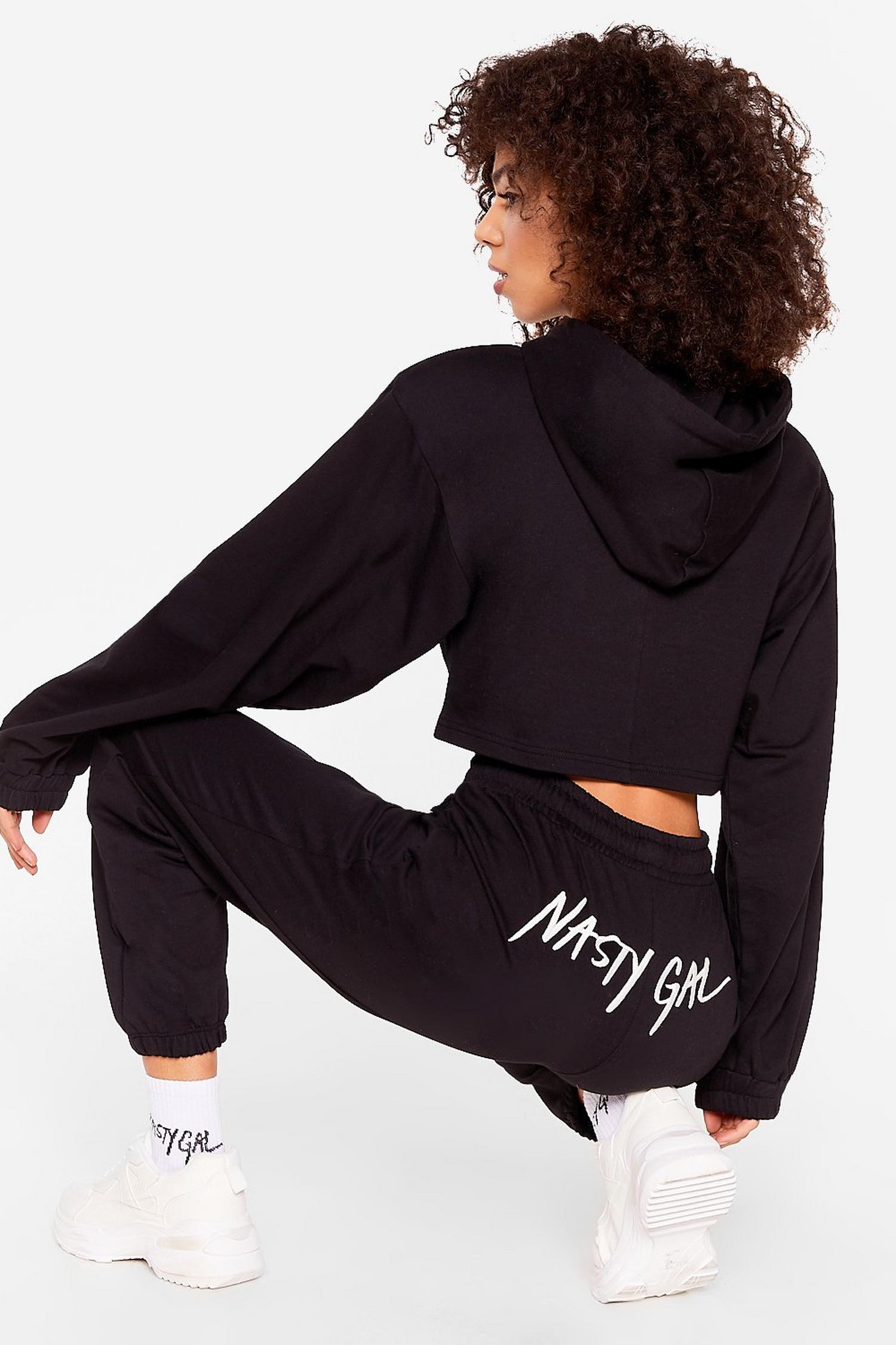 Nasty Gal Word on the Street Embroidered Tracksuit Pants | Nasty Gal