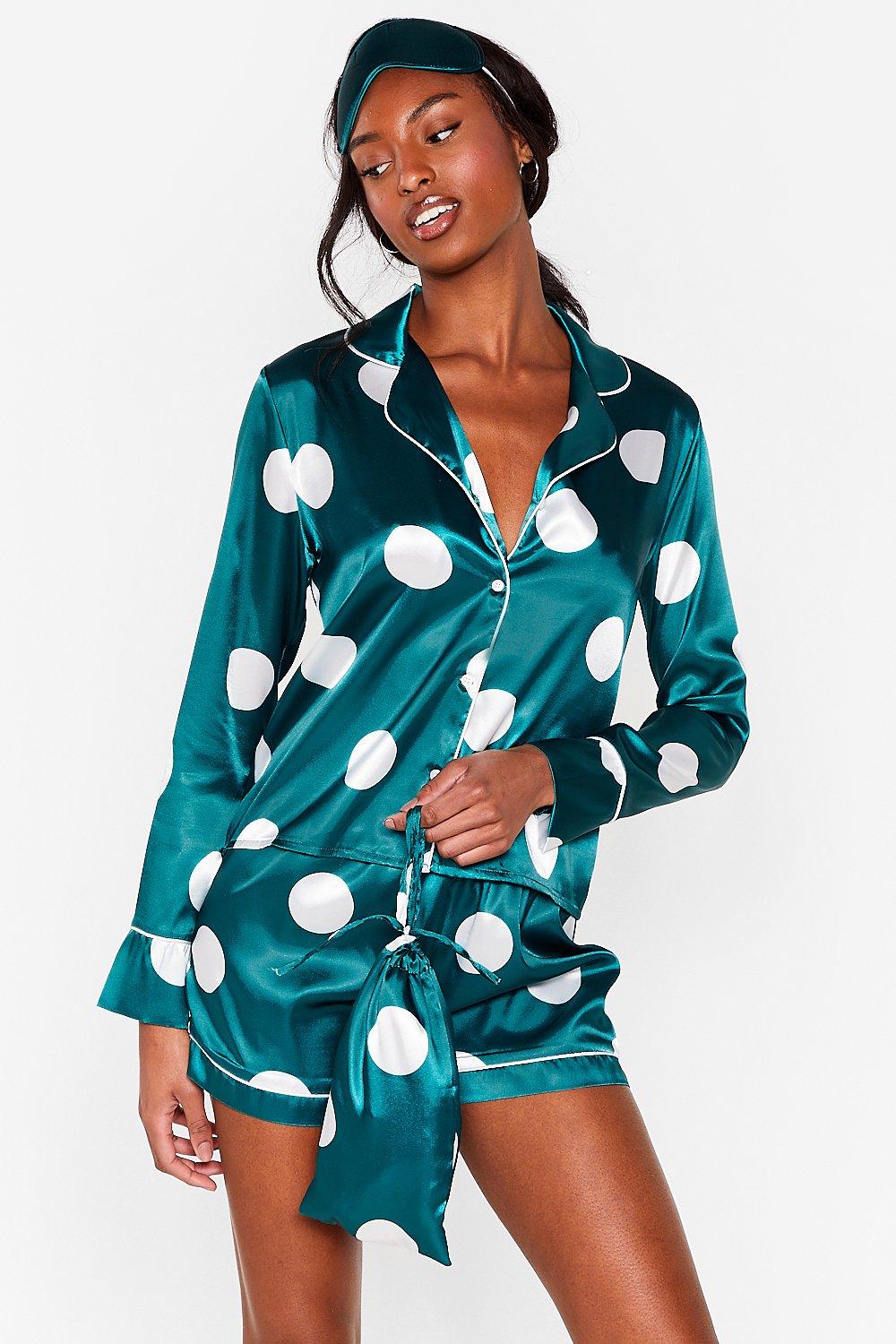 Spotty satin online pyjamas