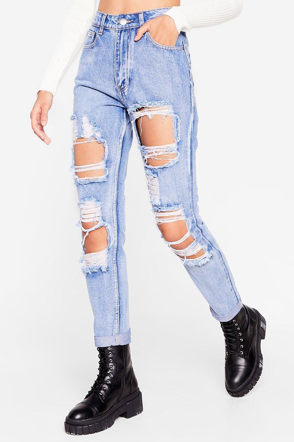 nasty gal ripped mom jeans