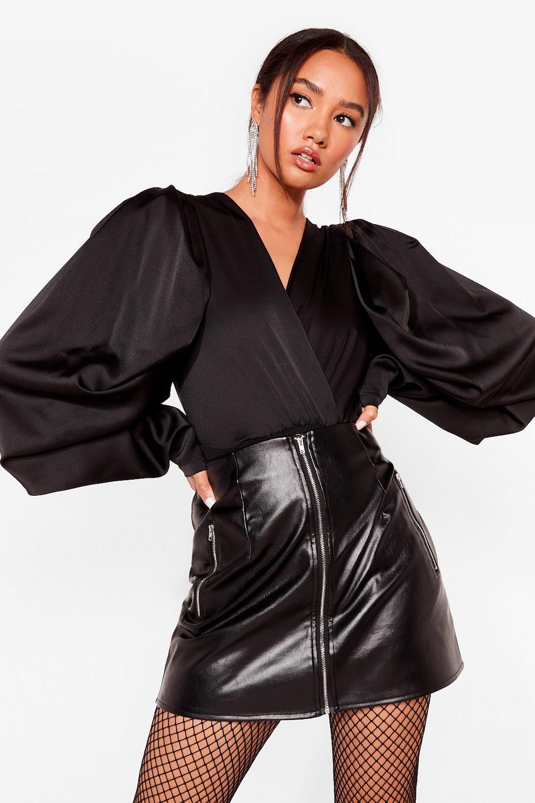 You Said Zip Petite Faux Leather Skirt image number 1