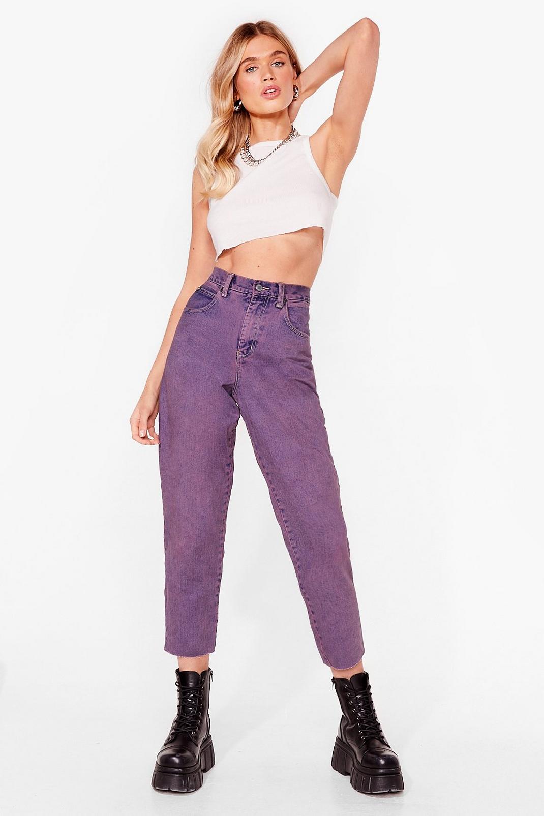 Vintage - Jean court à taille haute et ourlets bruts, Purple image number 1
