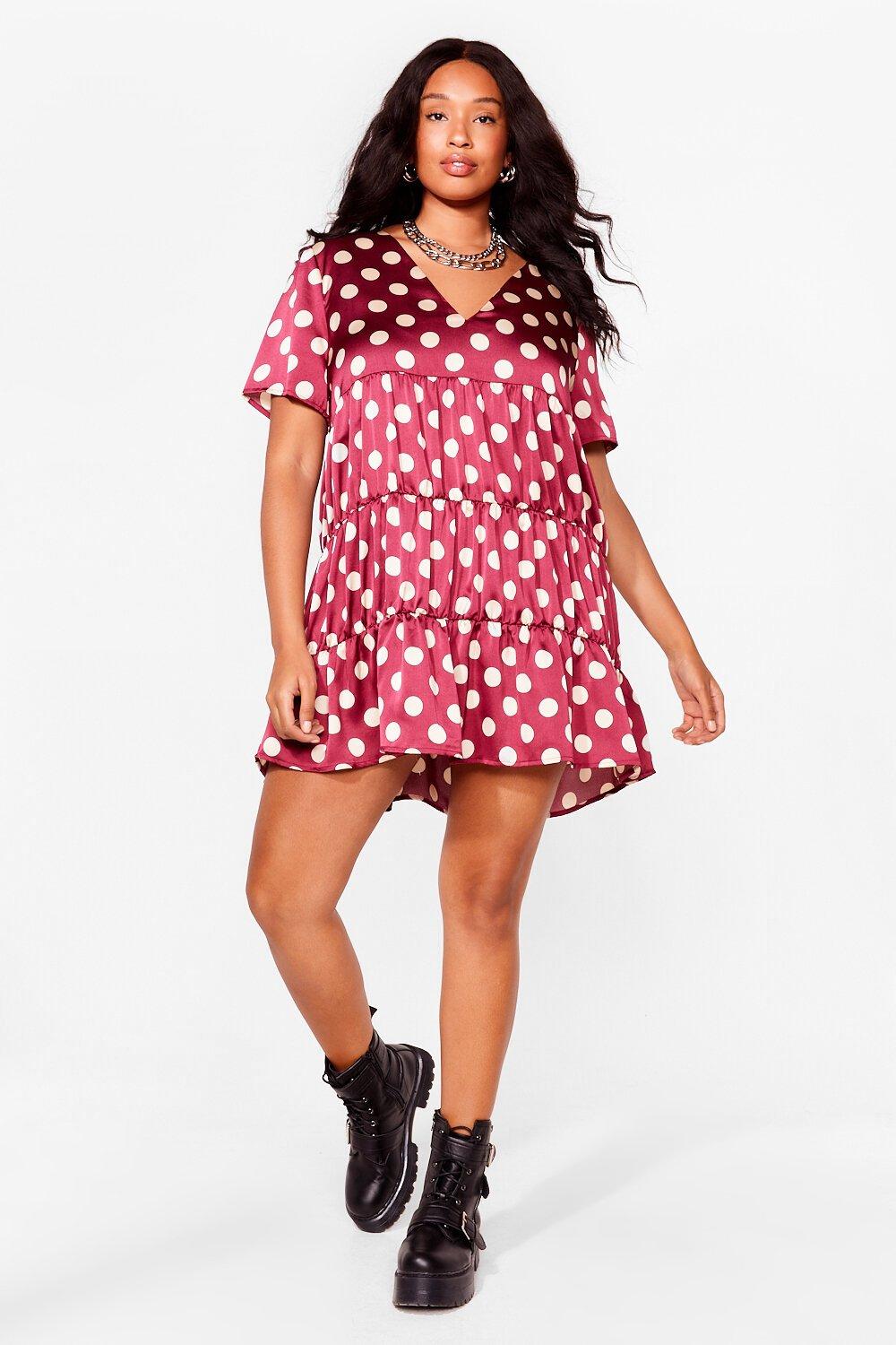 Polka dot 2024 dress nasty gal